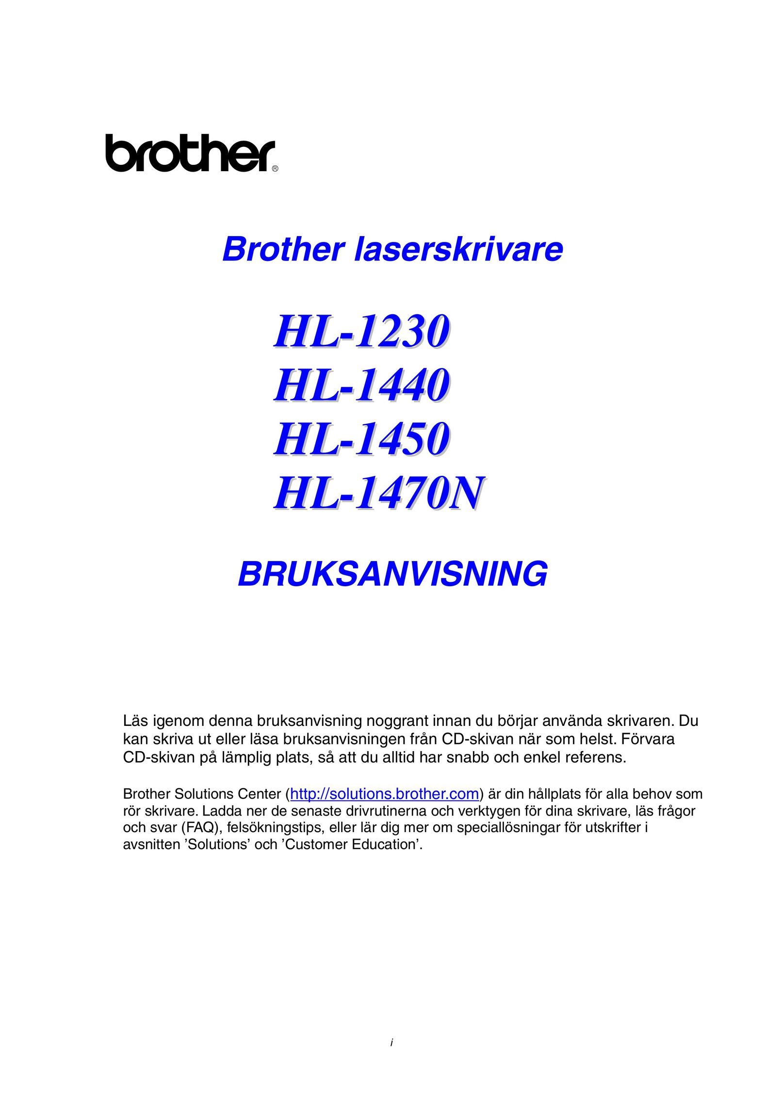 Brother 1230 Printer User Manual