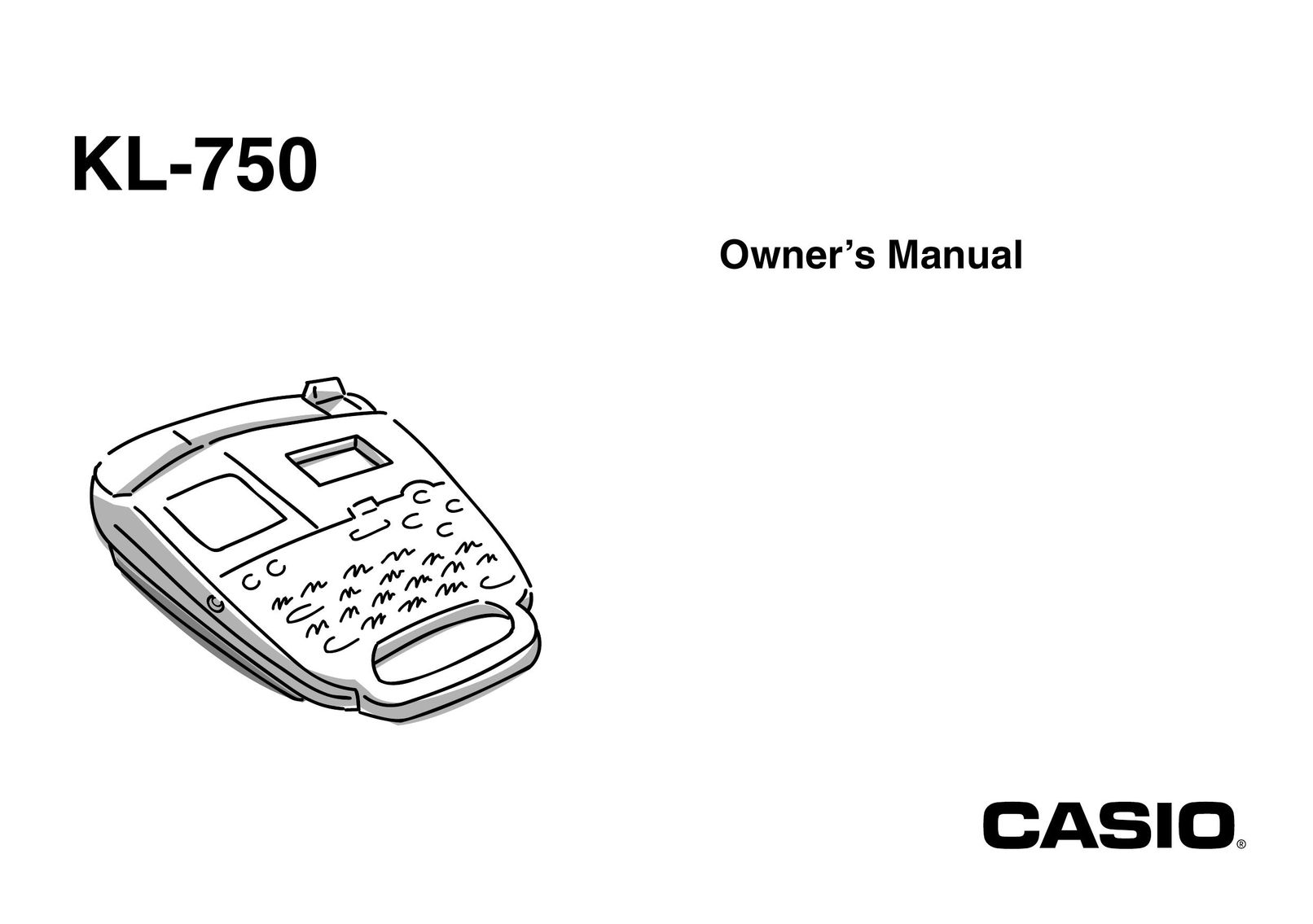 Casio KL-750 Printer User Manual