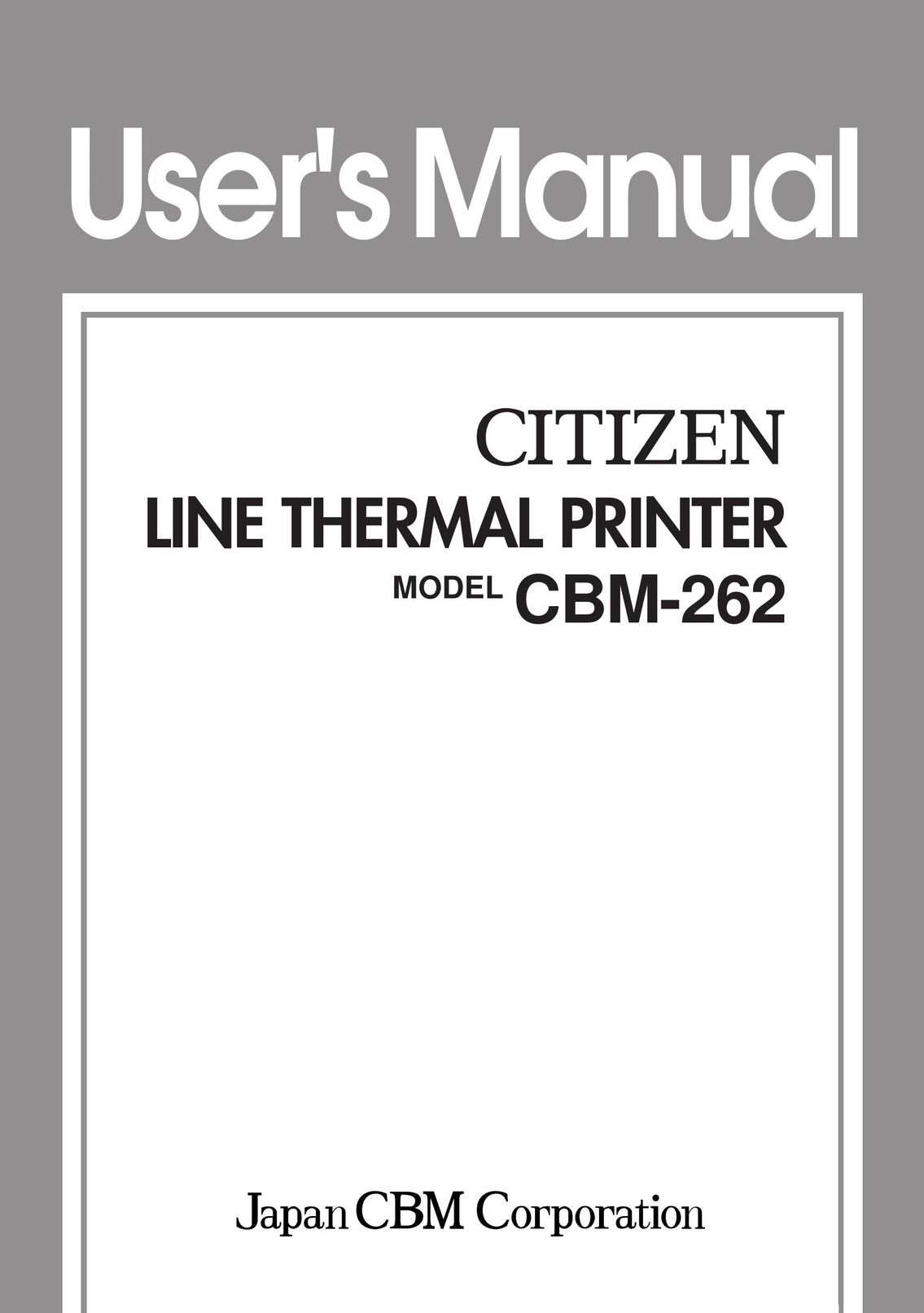 CBM America CBM-262 Printer User Manual