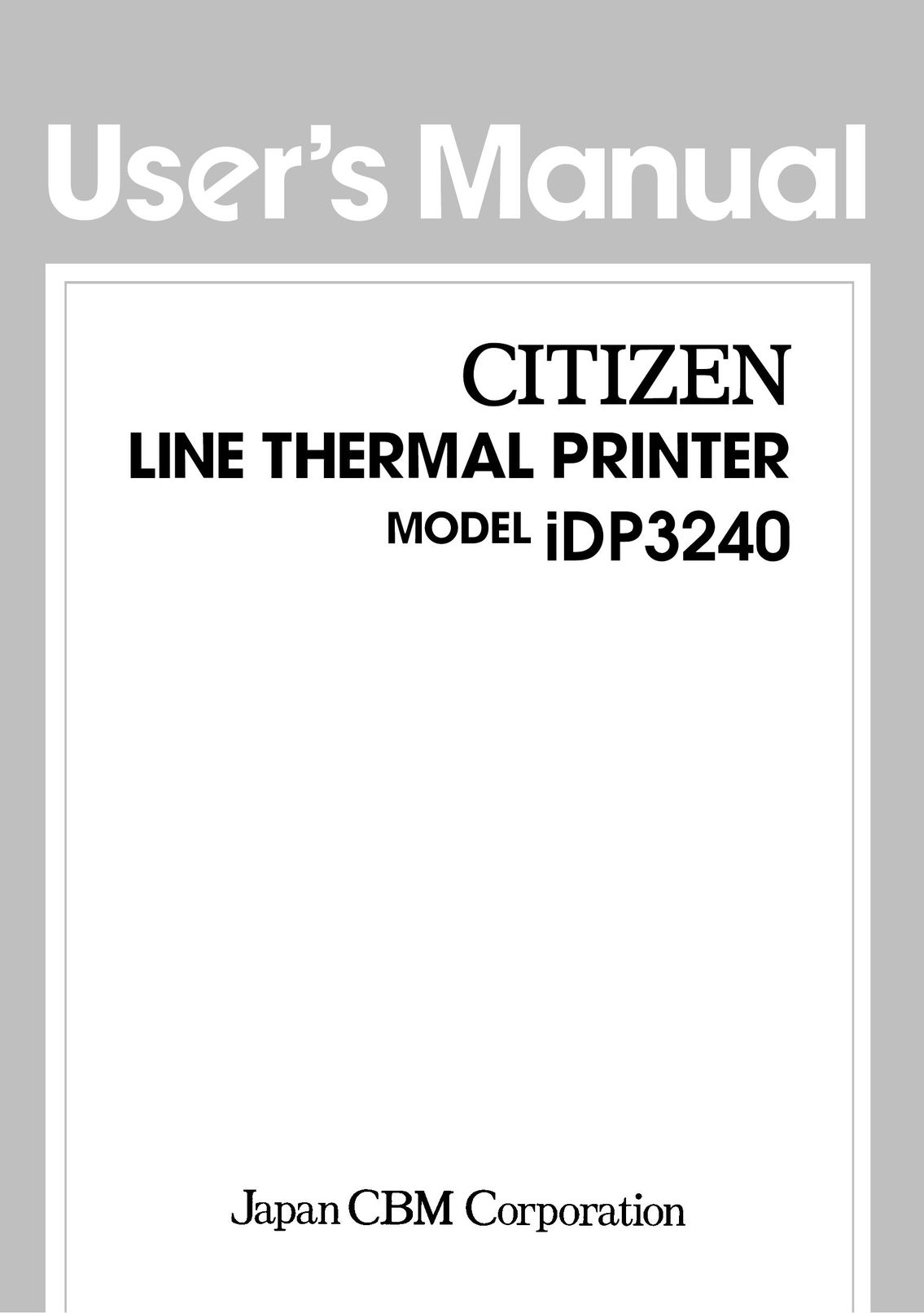CBM America iDP3240 Printer User Manual