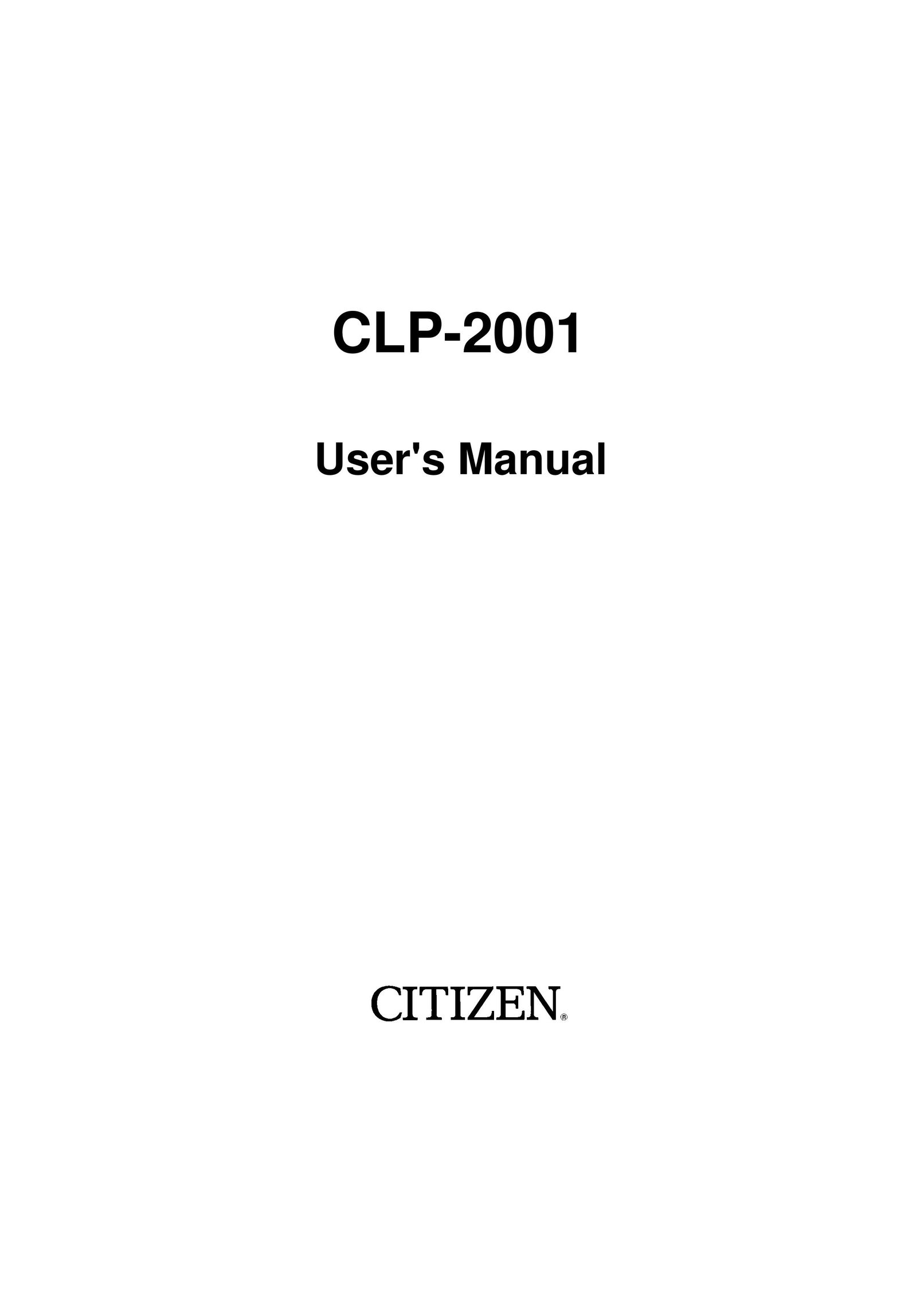 Citizen CLP-2001 Printer User Manual