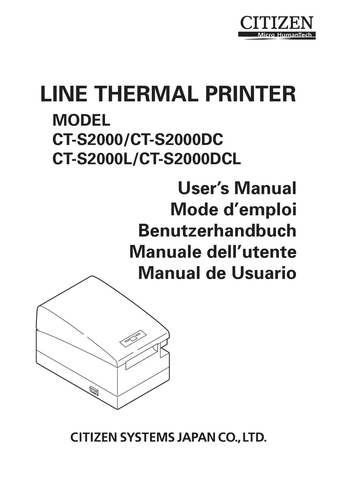 Citizen CT-S2000DC Printer User Manual