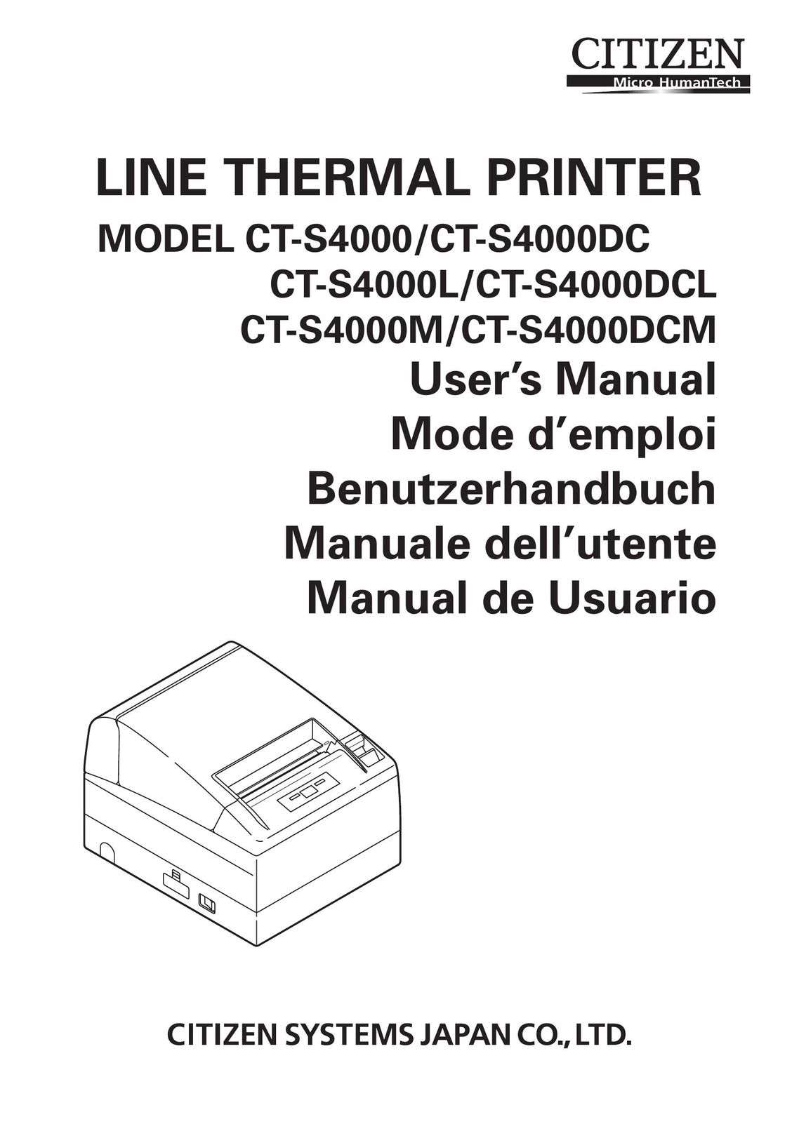 Citizen CT-S4000M Printer User Manual