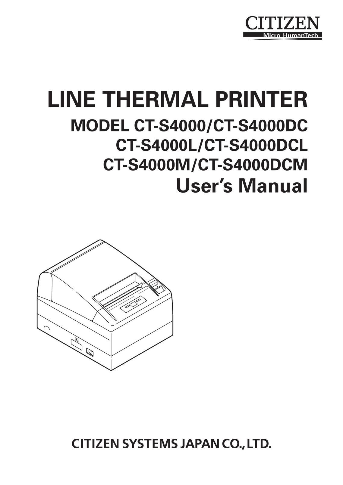 Citizen S4000L Printer User Manual
