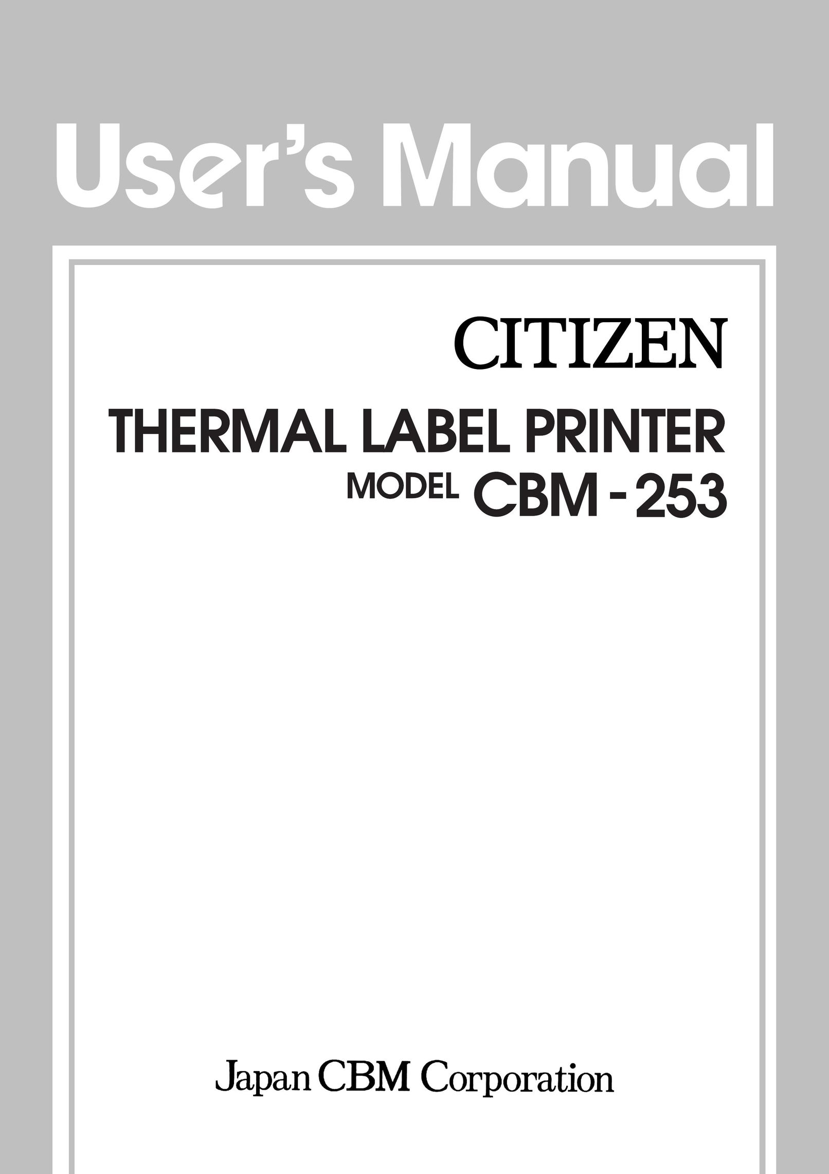 Citizen Systems CBM-253 Printer User Manual