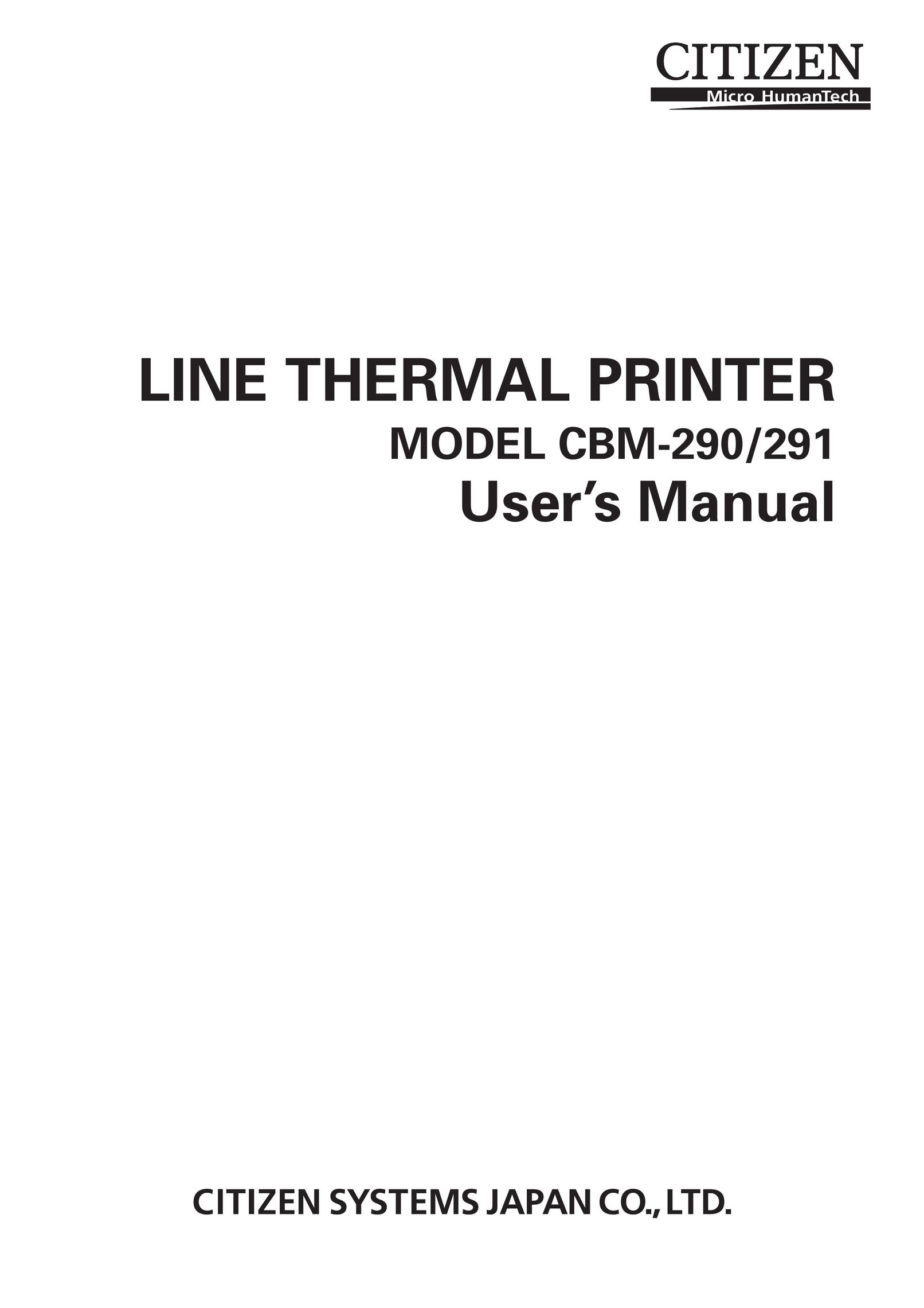 Citizen Systems CBM-290 Printer User Manual