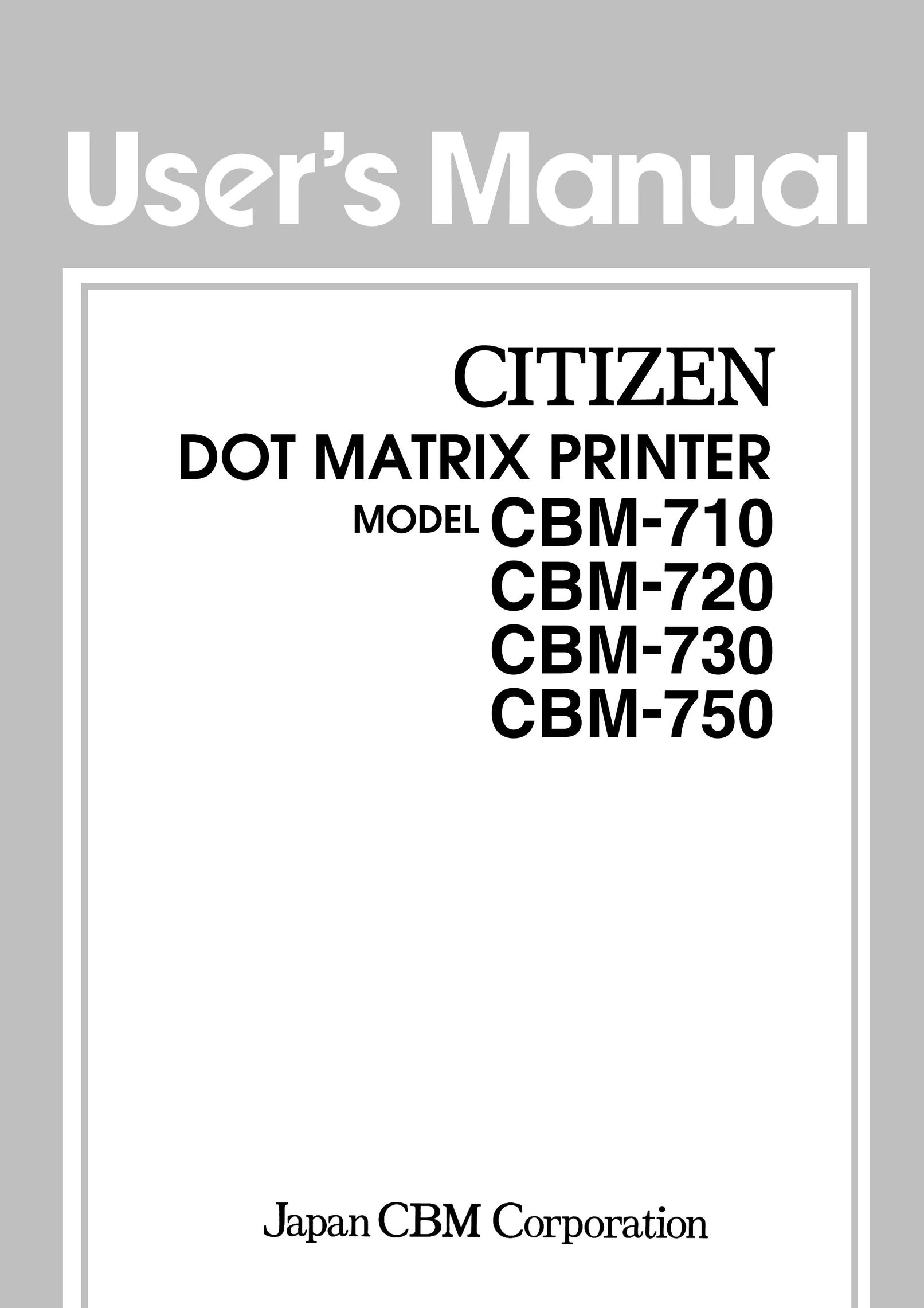 Citizen Systems CBM-720 Printer User Manual