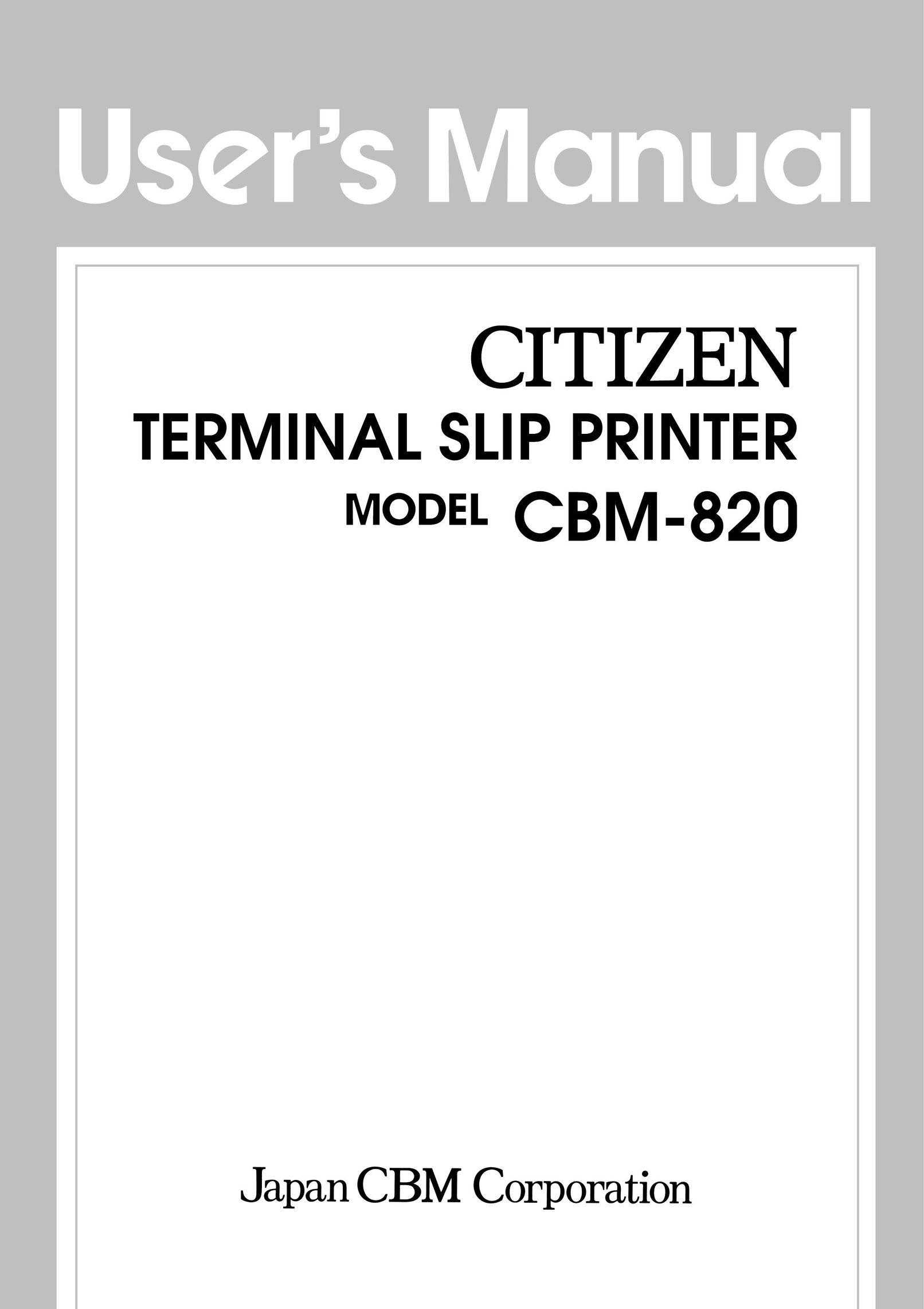 Citizen Systems CBM-820 Printer User Manual