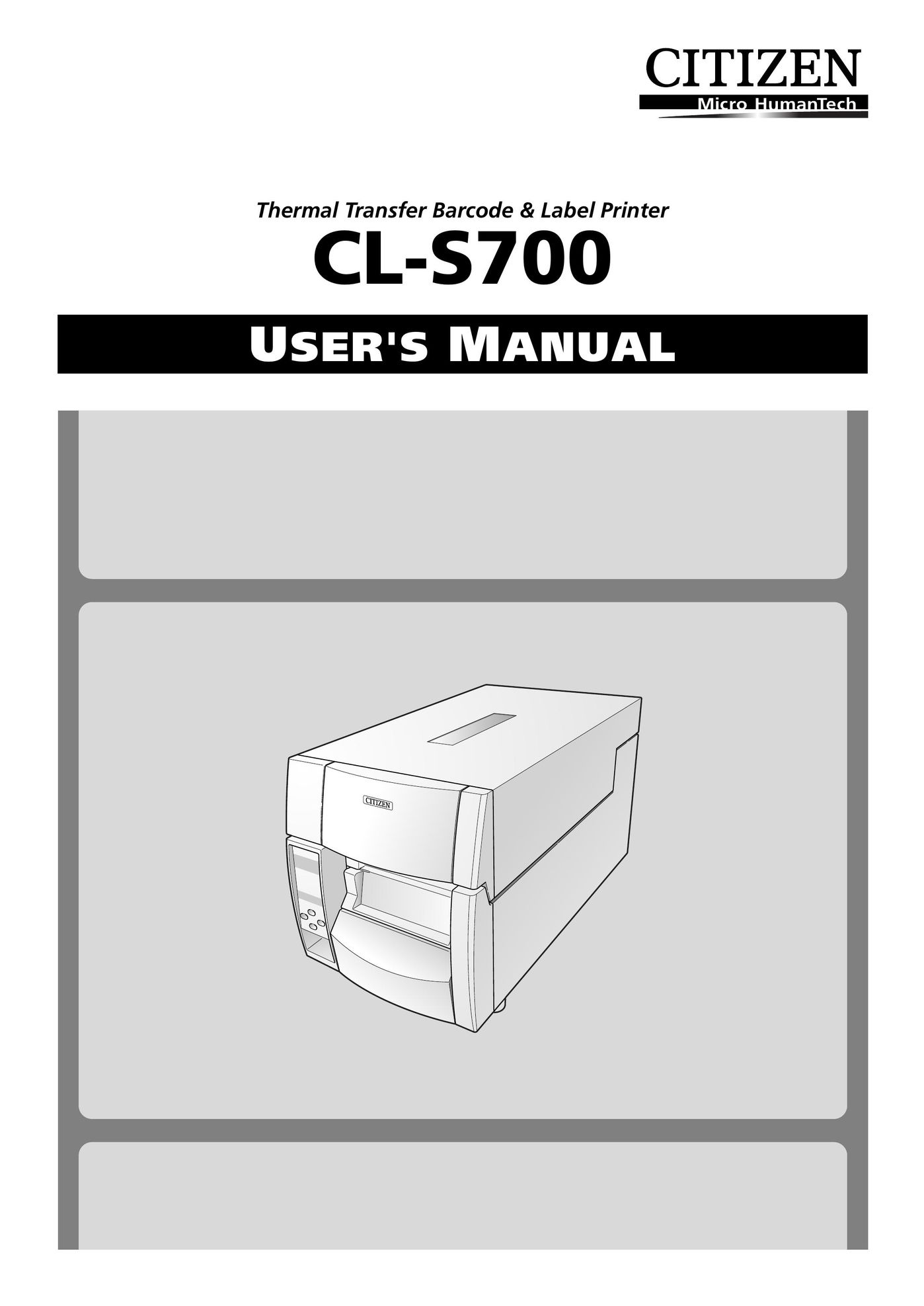 Citizen Systems CL-S700 Printer User Manual