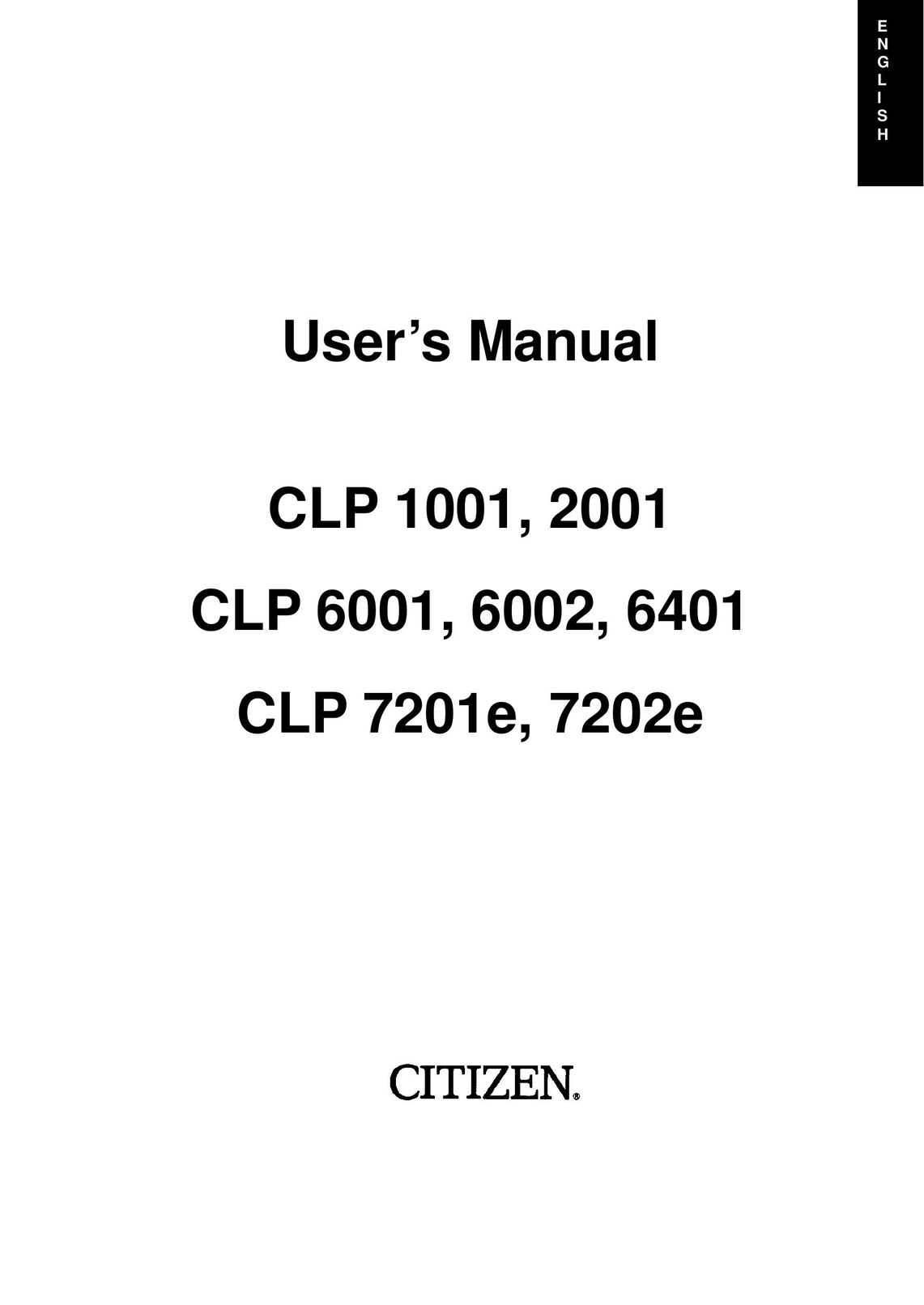 Citizen Systems CLP 1001 Printer User Manual