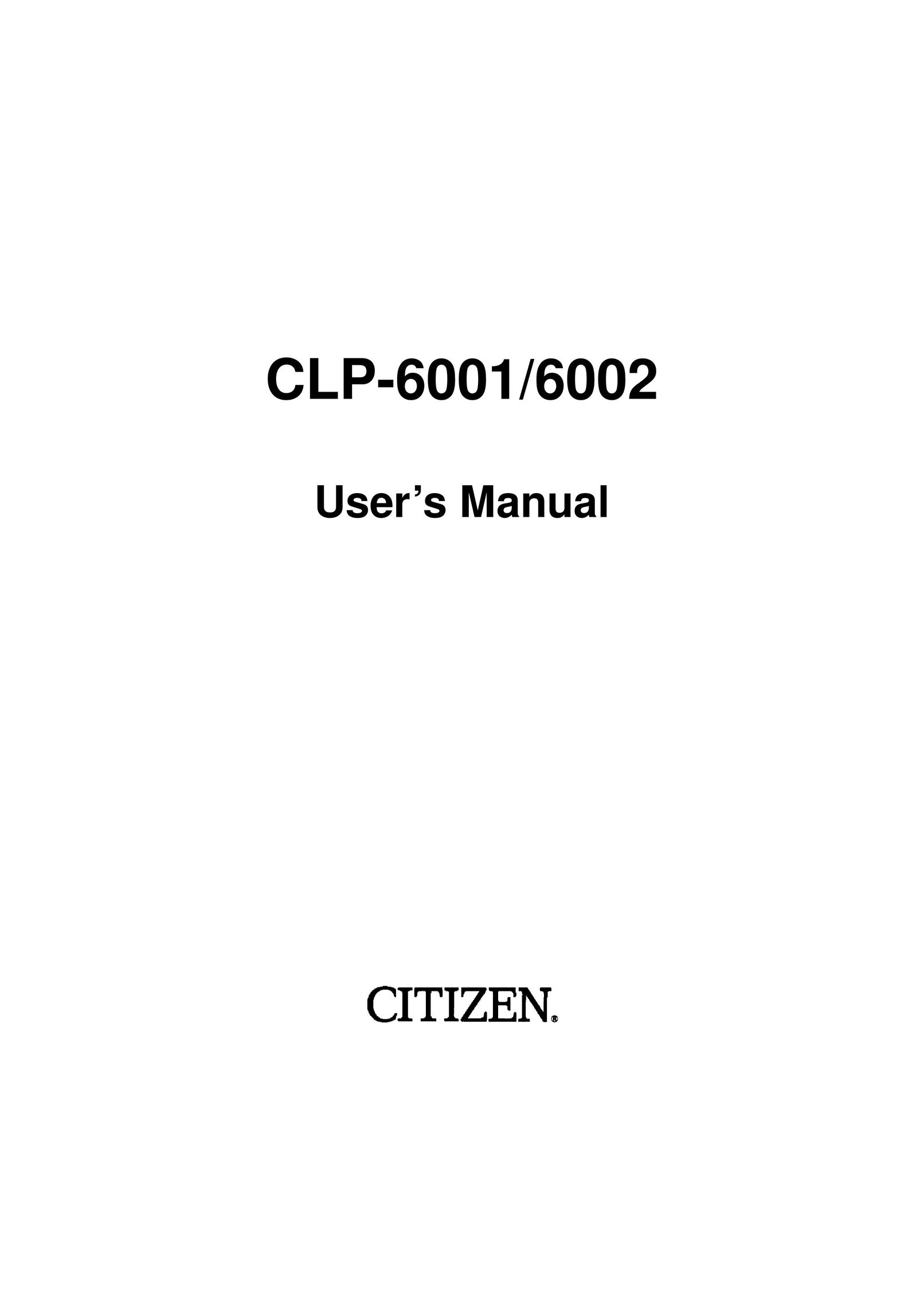 Citizen Systems CLP-6001 Printer User Manual