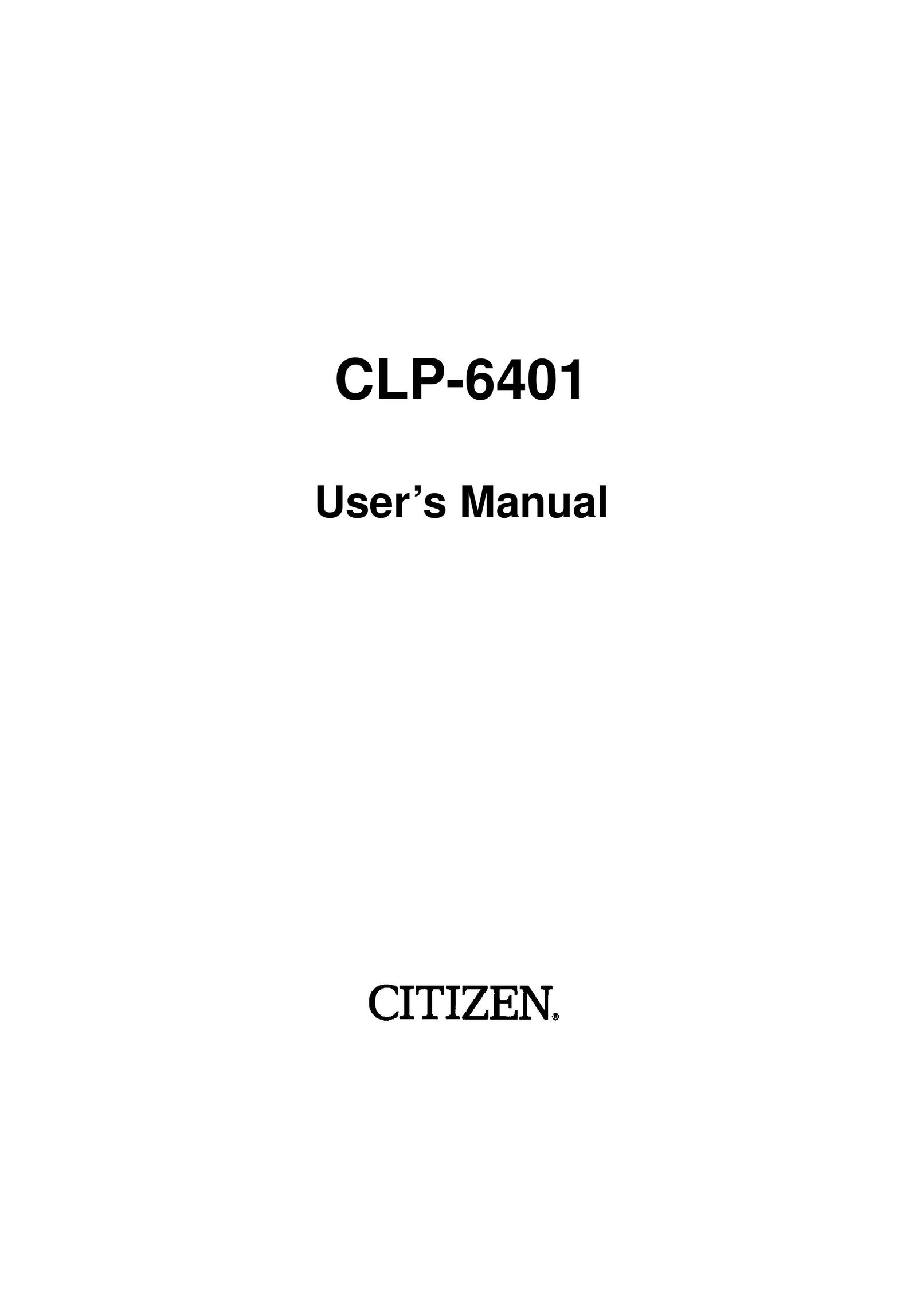 Citizen Systems CLP-6401 Printer User Manual