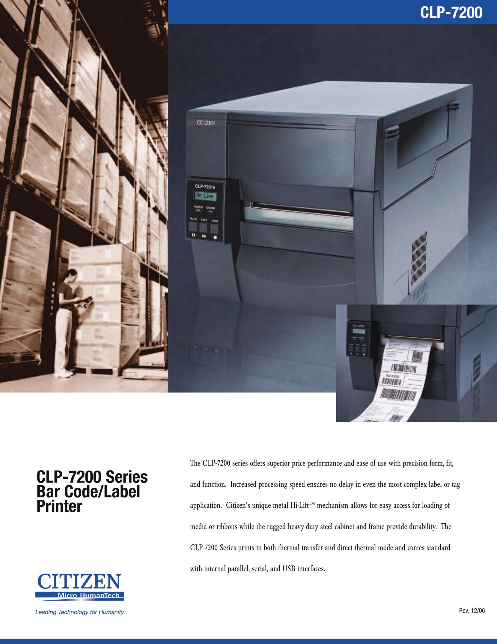 Citizen Systems CLP-7200 Series Printer User Manual