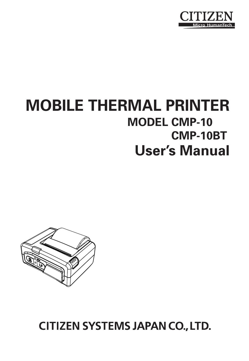 Citizen Systems CMP-10BT Printer User Manual