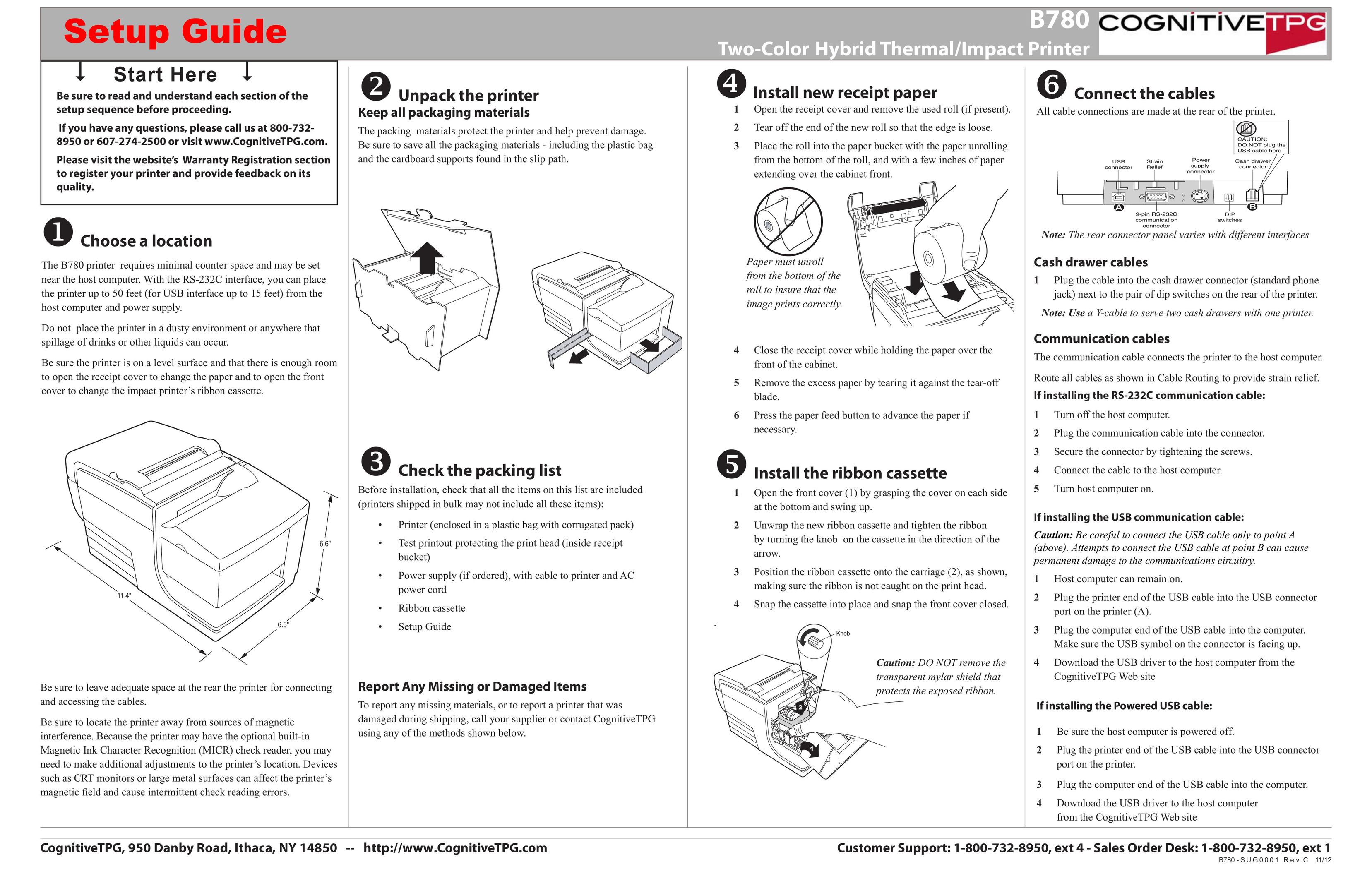 Cognitive Solutions B780 Printer User Manual