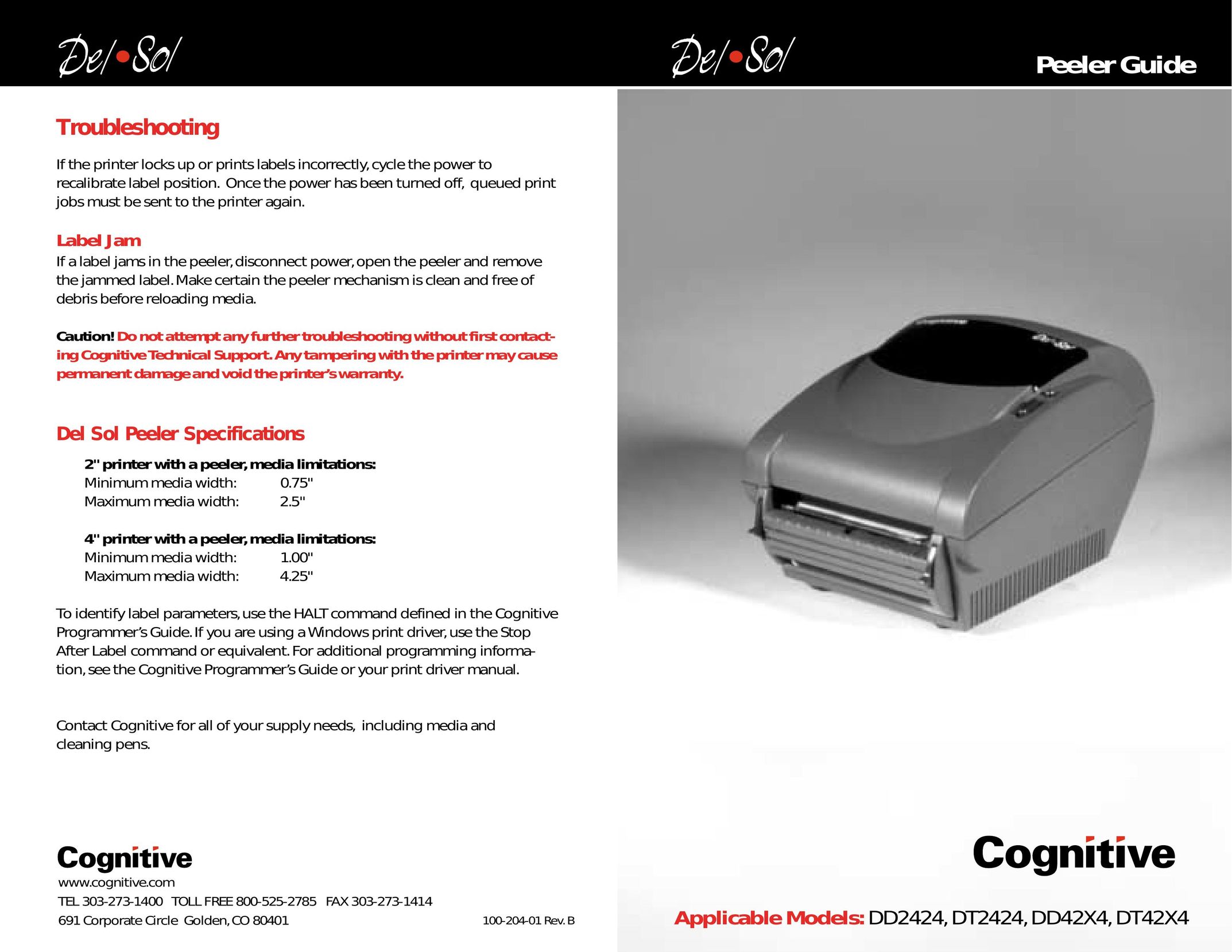 Cognitive Solutions DD2424 Printer User Manual