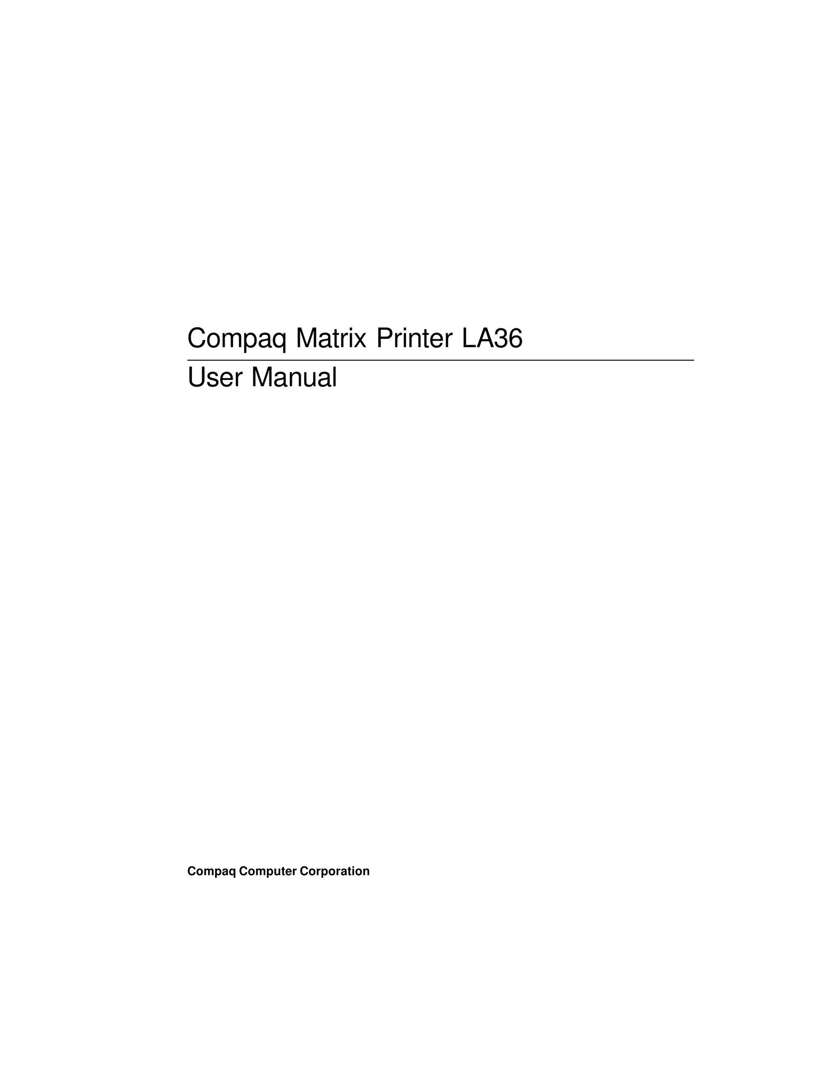 Compaq LA36 Printer User Manual