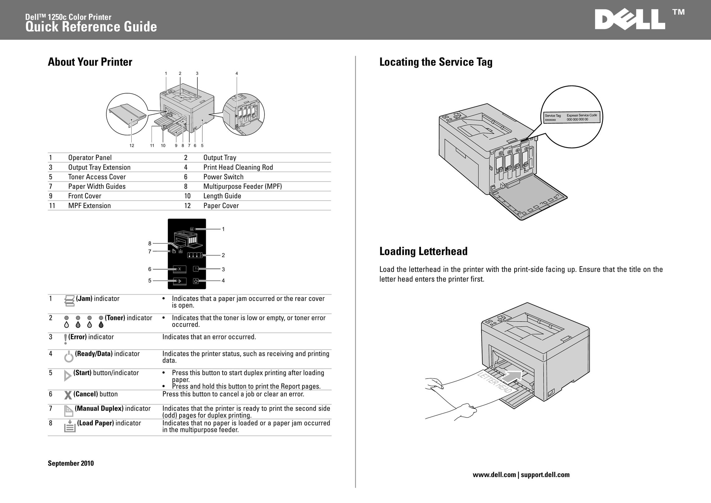 Dell 1250C Printer User Manual