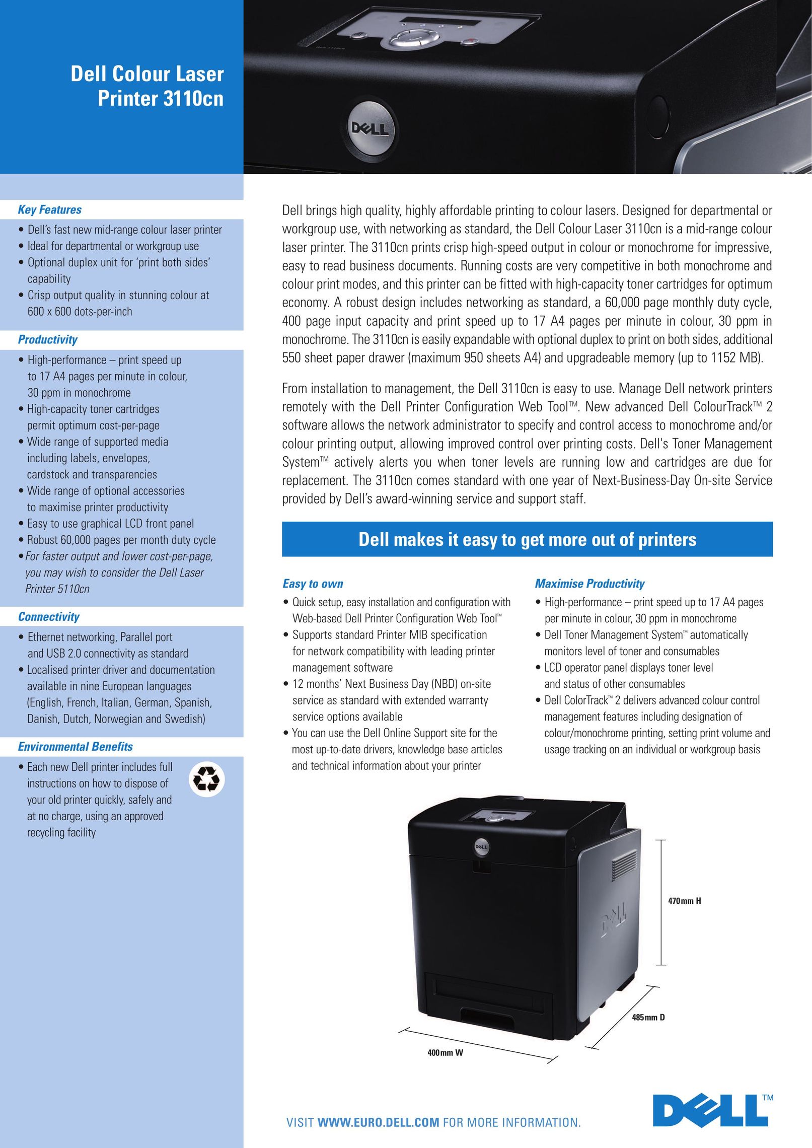 Dell 3110cn Printer User Manual