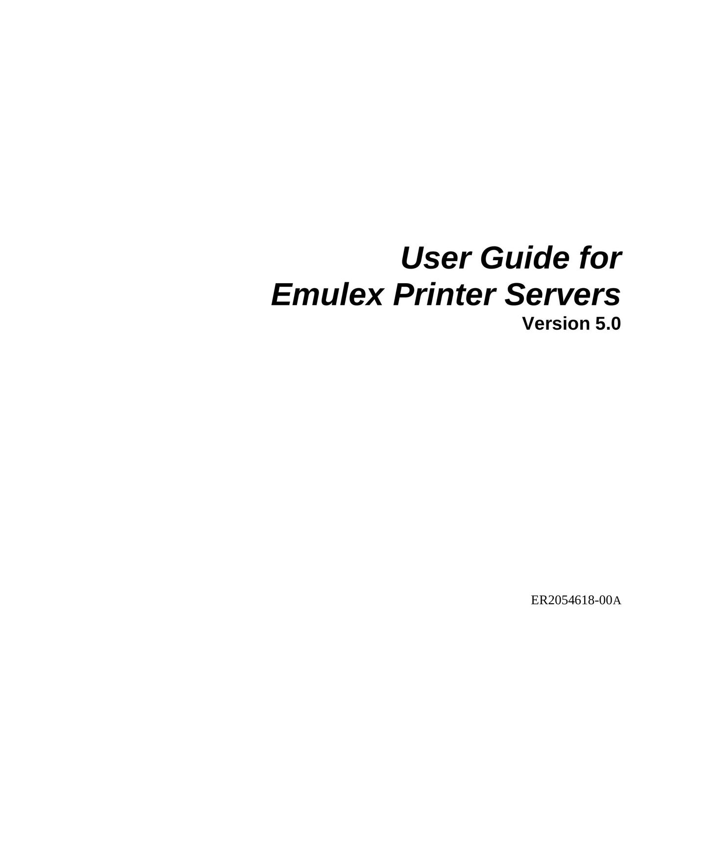 Emulex NJ01B-NT+ Printer User Manual