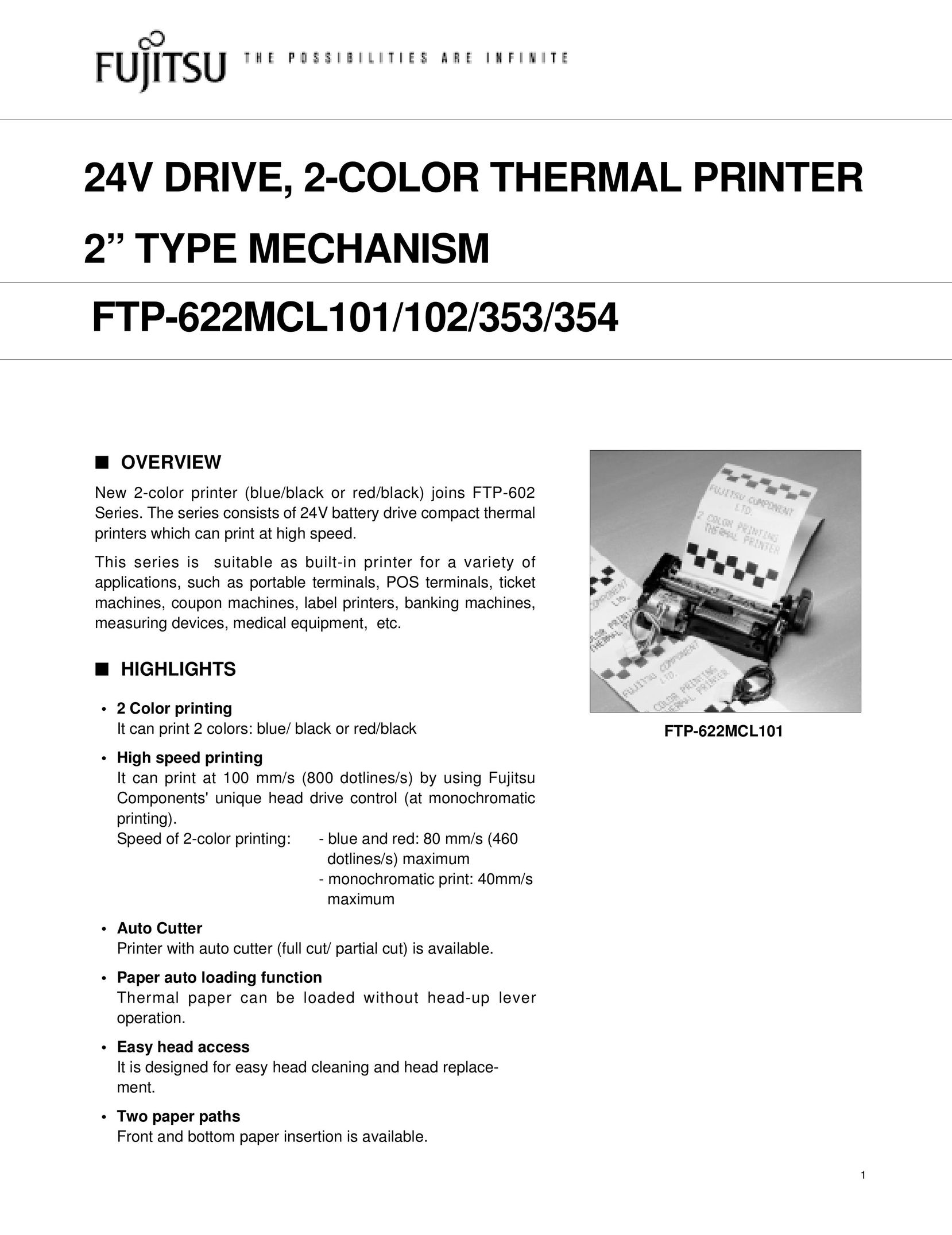 Fujitsu 354 Printer User Manual