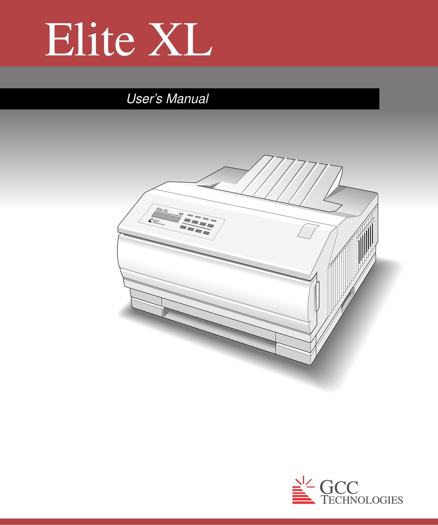 GCC Printers Elite XL Printer User Manual