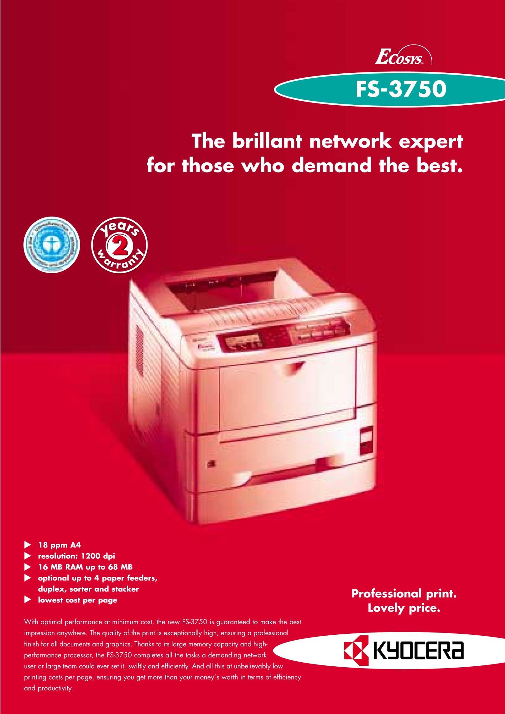 Hasselblad FS-3750 Printer User Manual