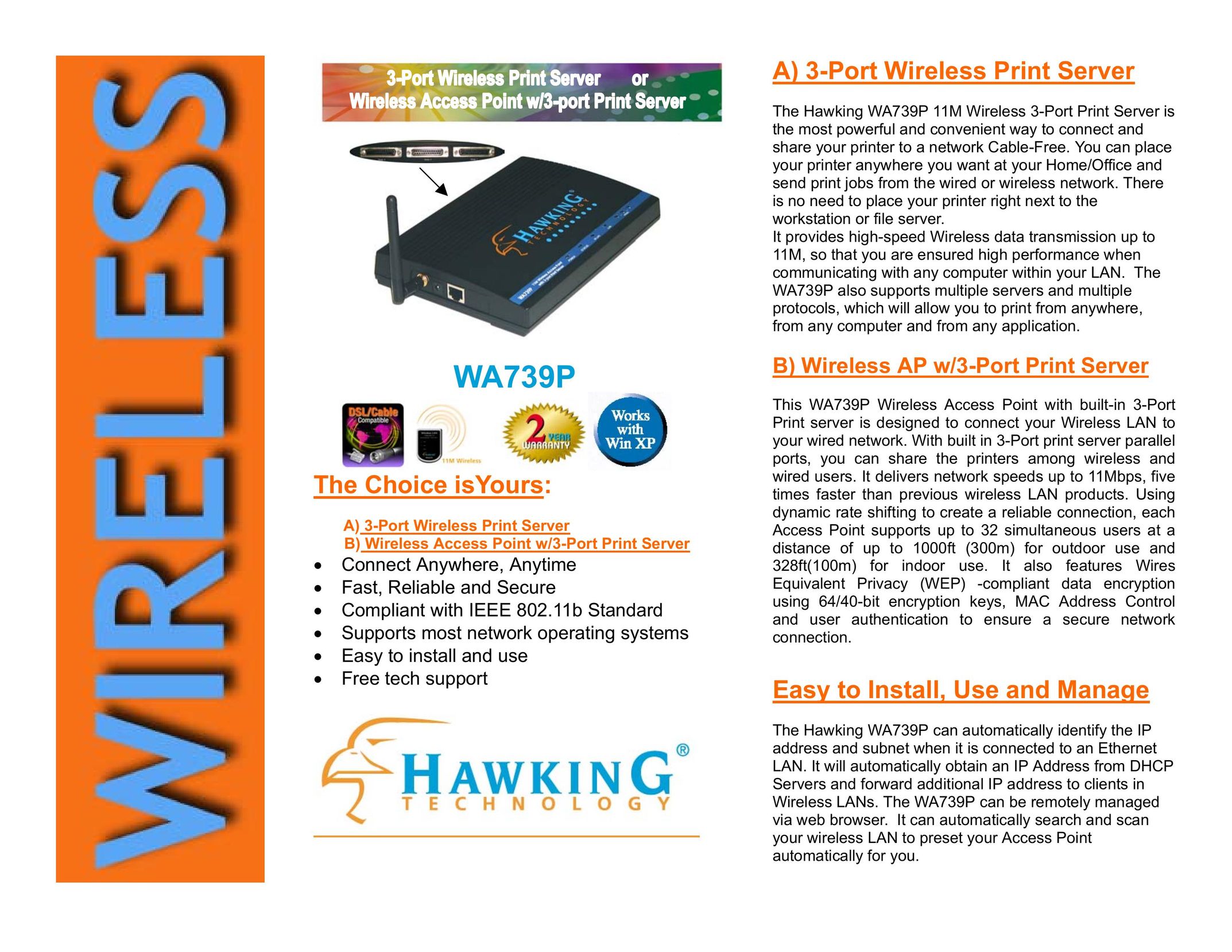 Hawking Technology WA739P Printer User Manual