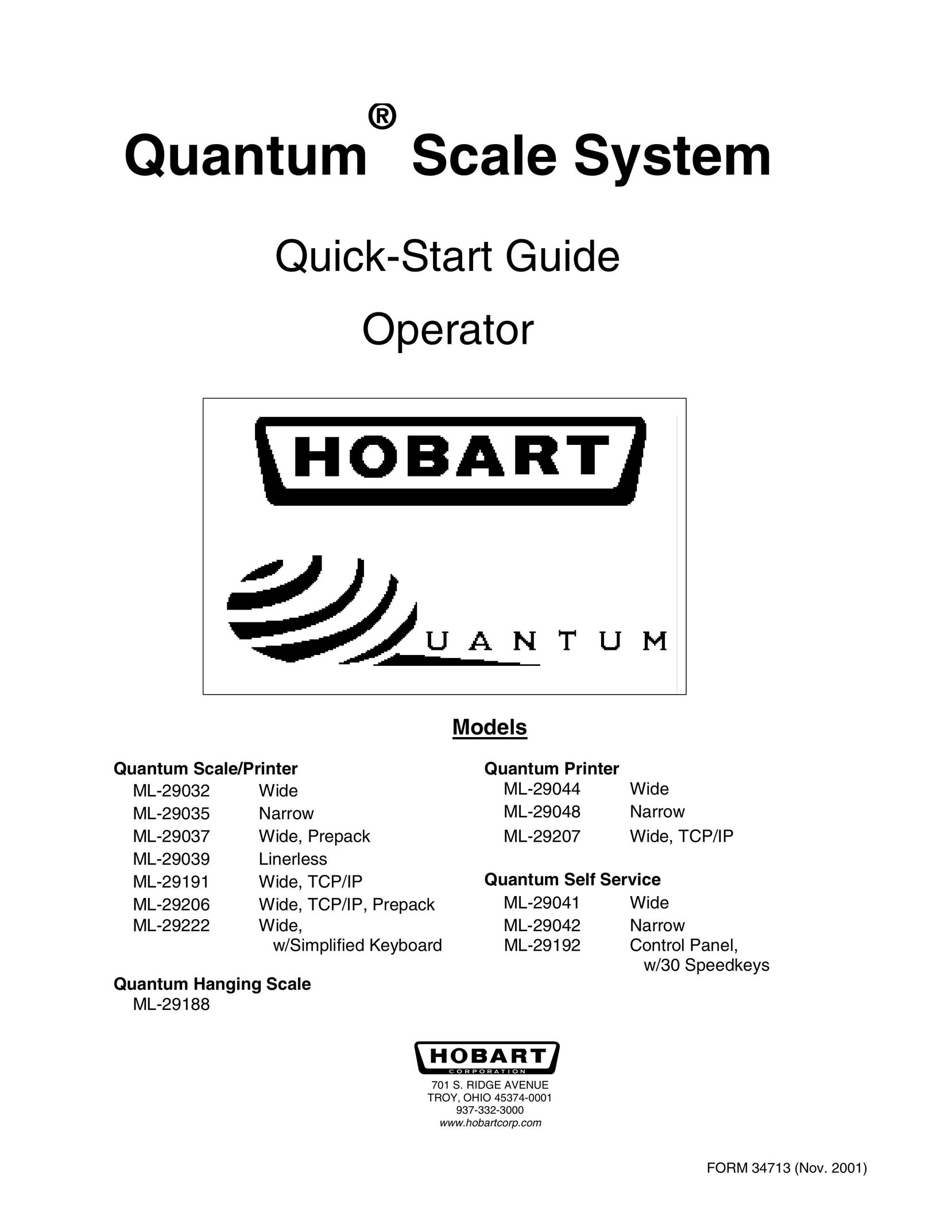 Hobart ML-29206 Printer User Manual