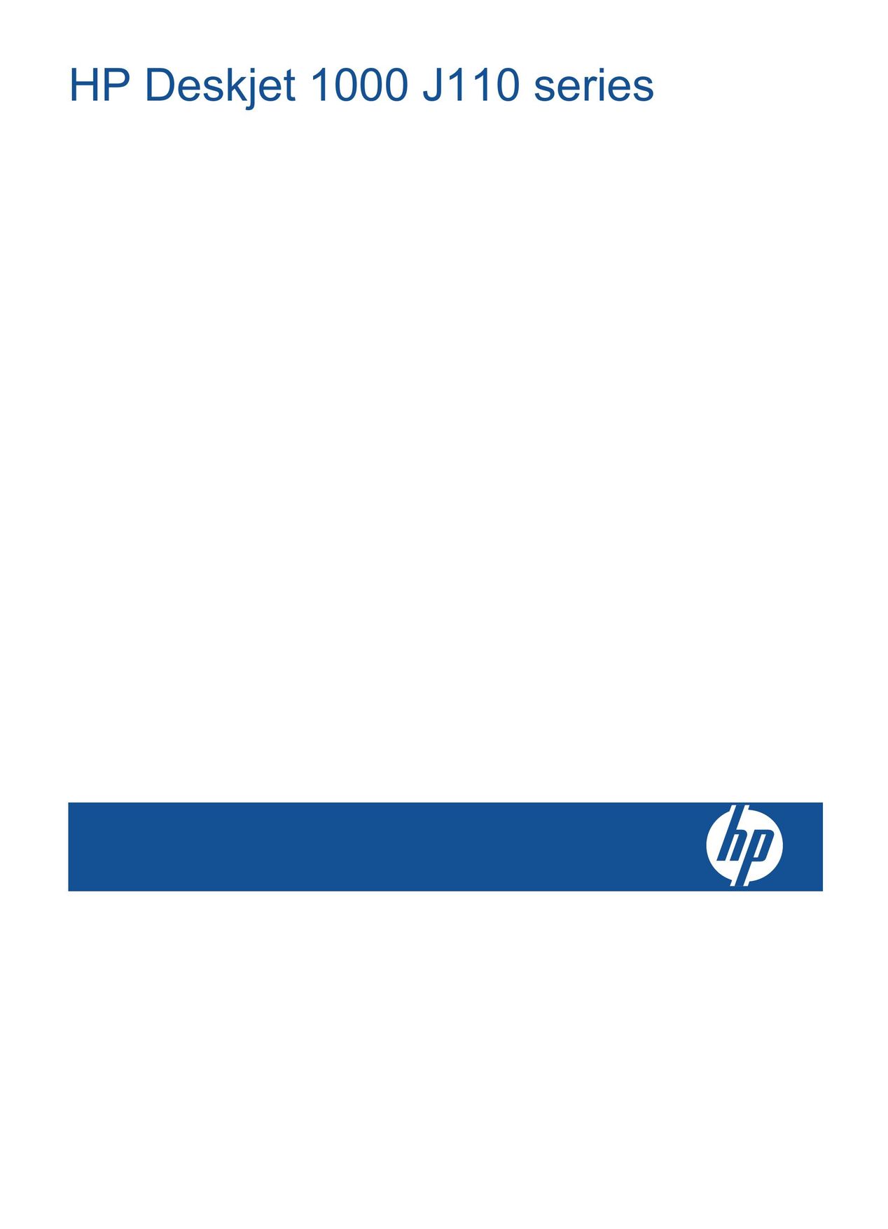 HP (Hewlett-Packard) 1000 J110 Printer User Manual