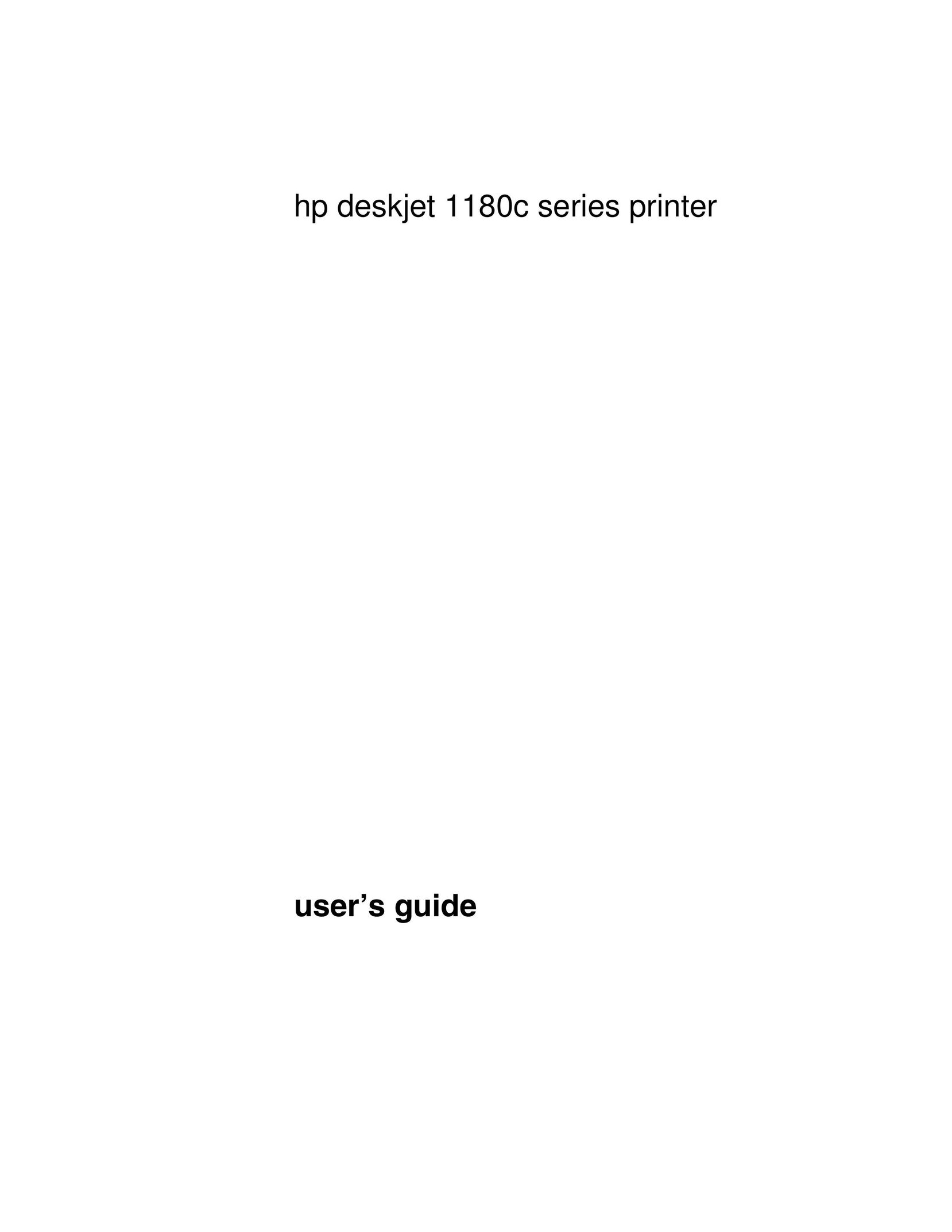 HP (Hewlett-Packard) 1180C Printer User Manual