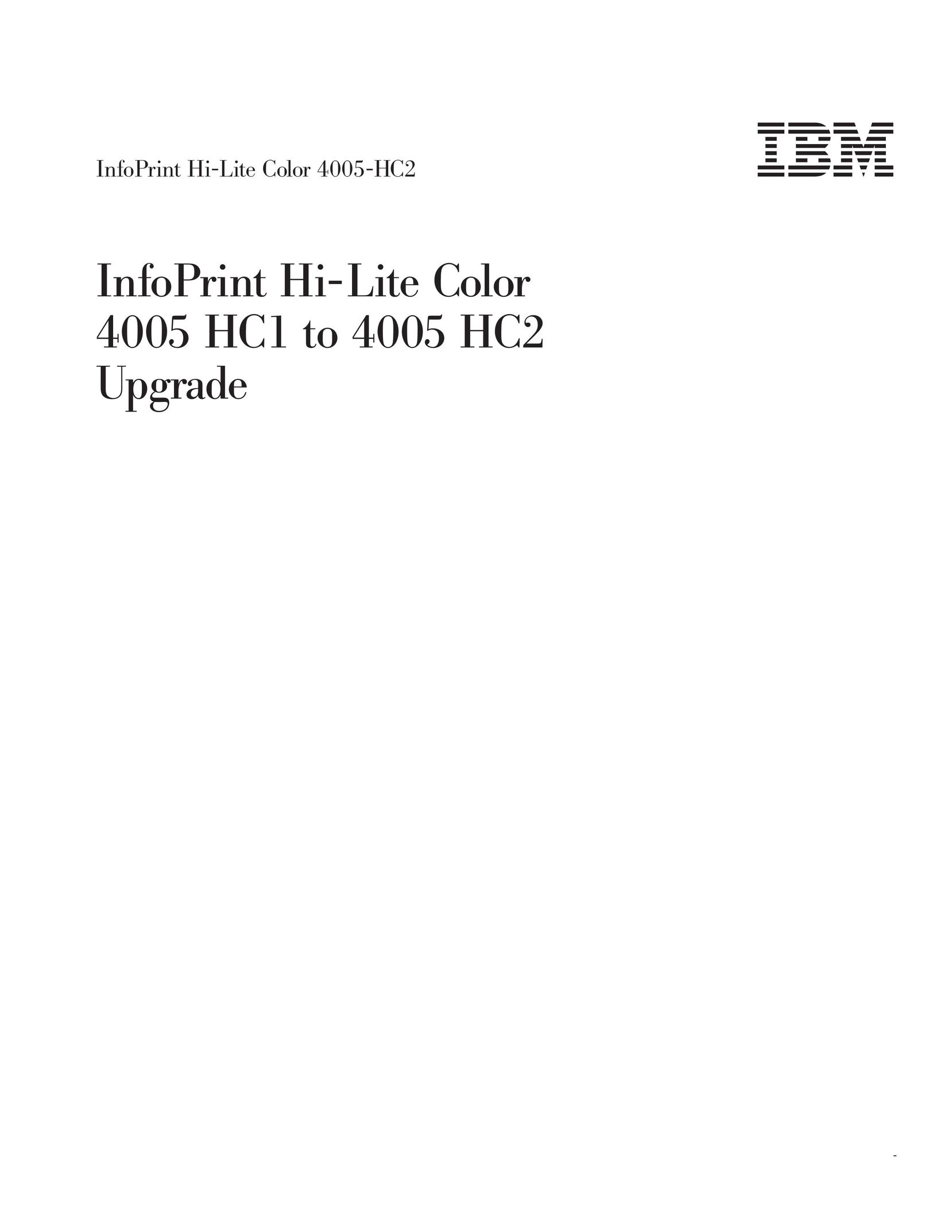 IBM 4005-HC2 Printer User Manual