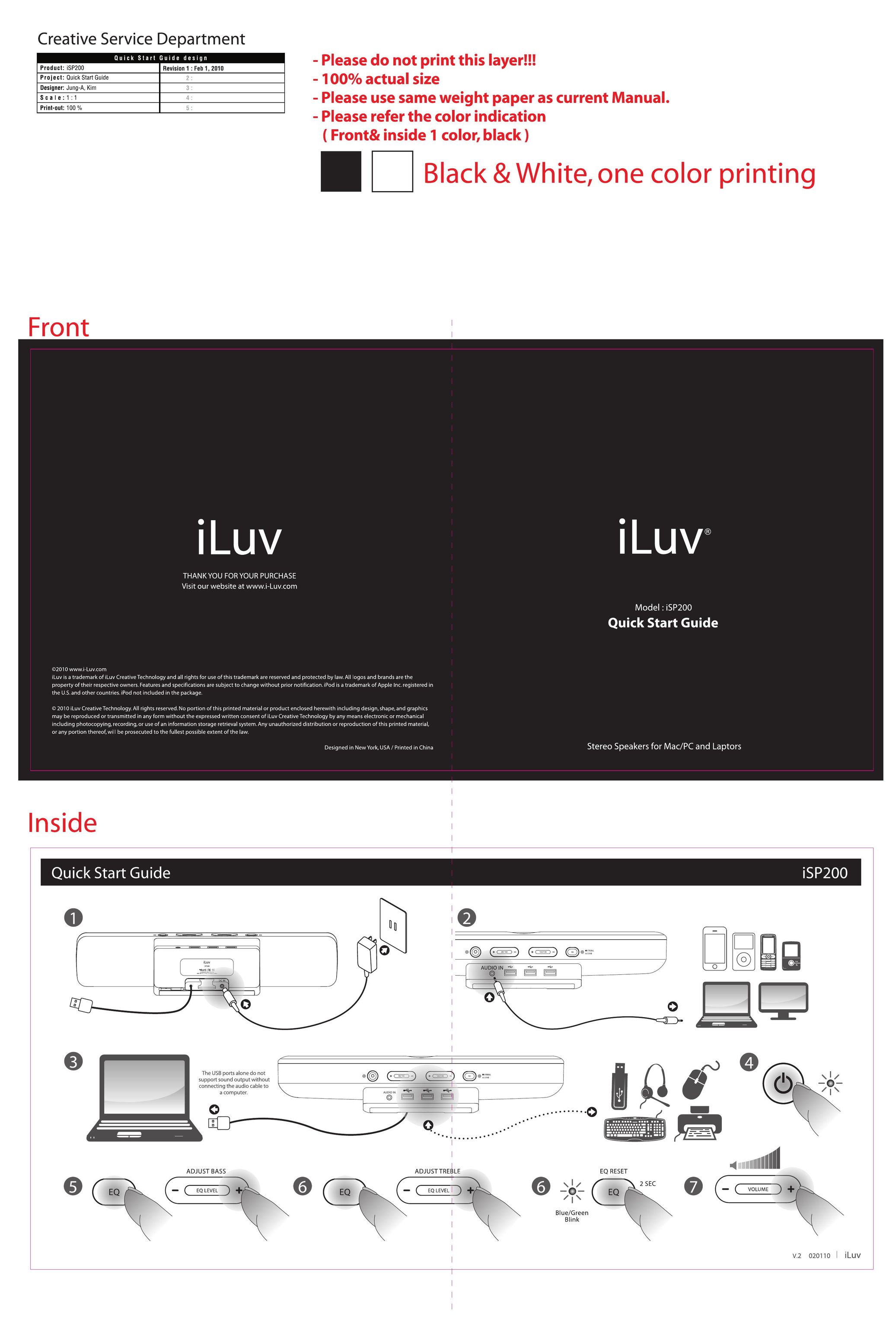 Iluv ISP200 Printer User Manual