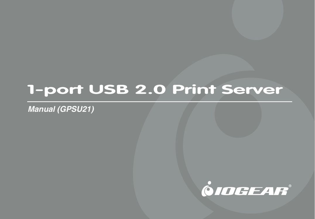 IOGear GPSU21 Printer User Manual