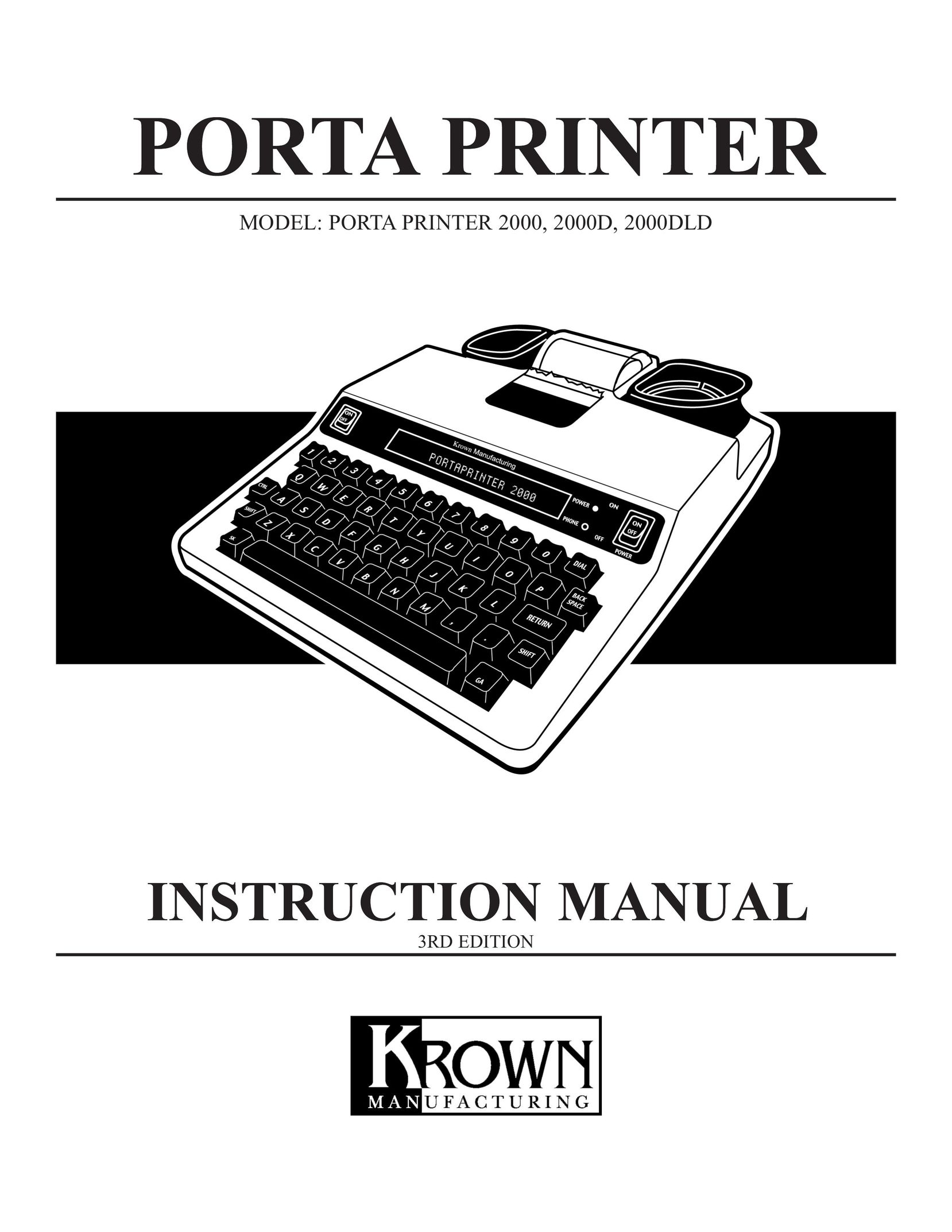 Krown Manufacturing 2000 Printer User Manual