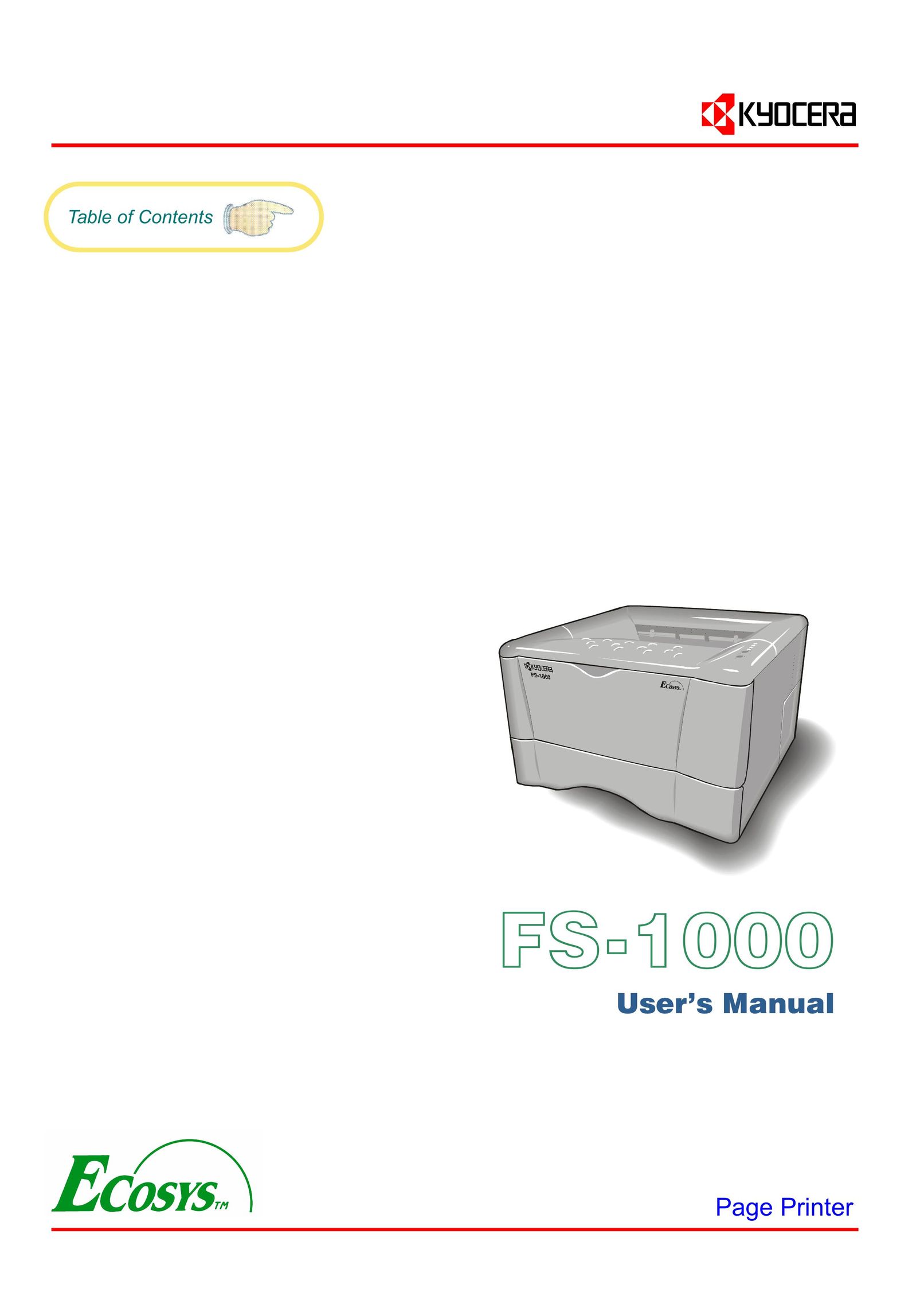 Kyocera FS-1000 Printer User Manual