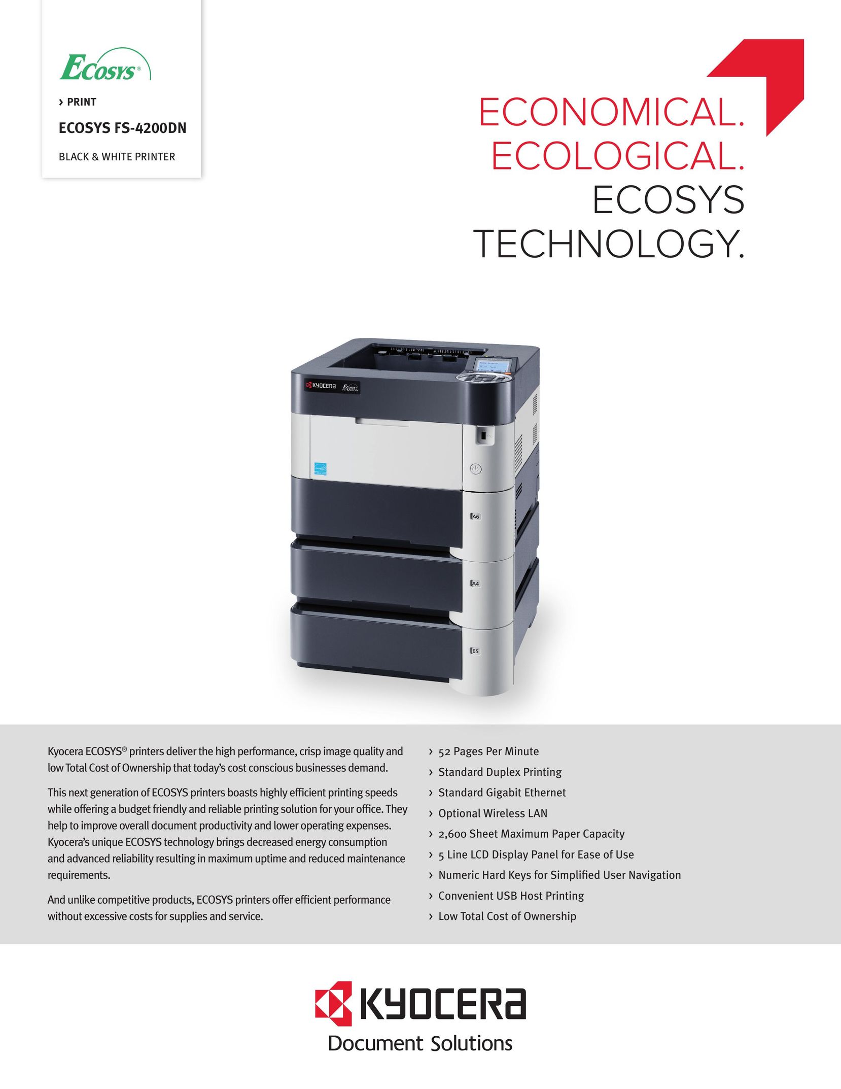 Kyocera FS-4200DN Printer User Manual