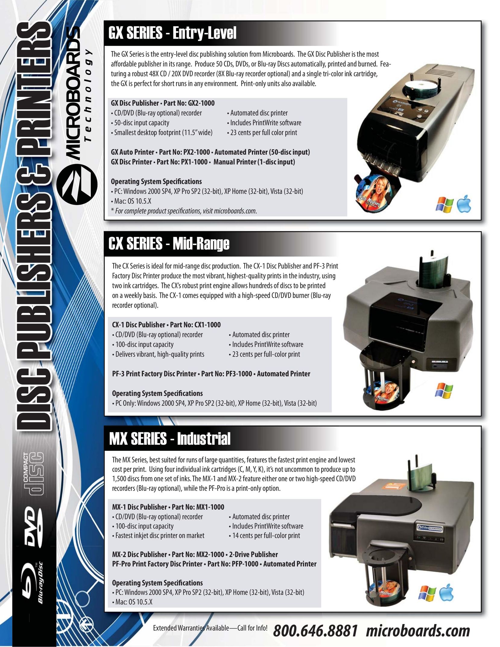 MicroBoards Technology PX2-1000 Printer User Manual