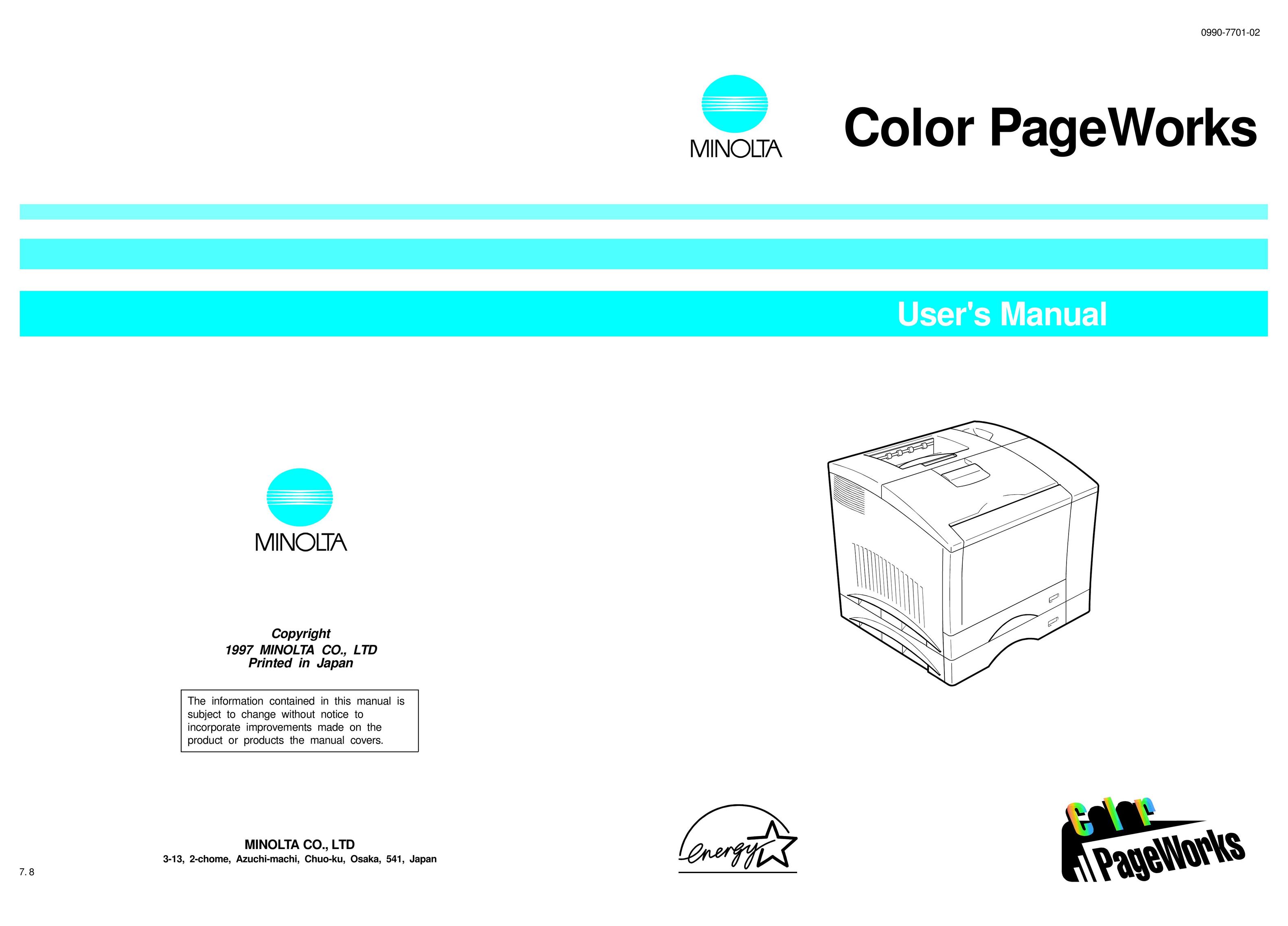 Minolta 0990-7701-02 Printer User Manual