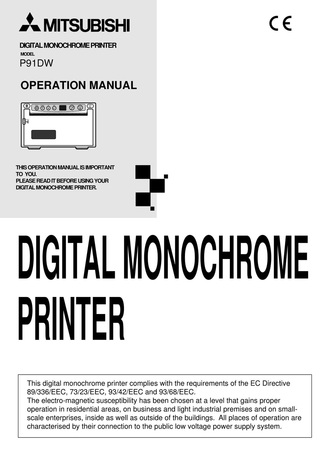 Mitsubishi Electronics P91DW Printer User Manual