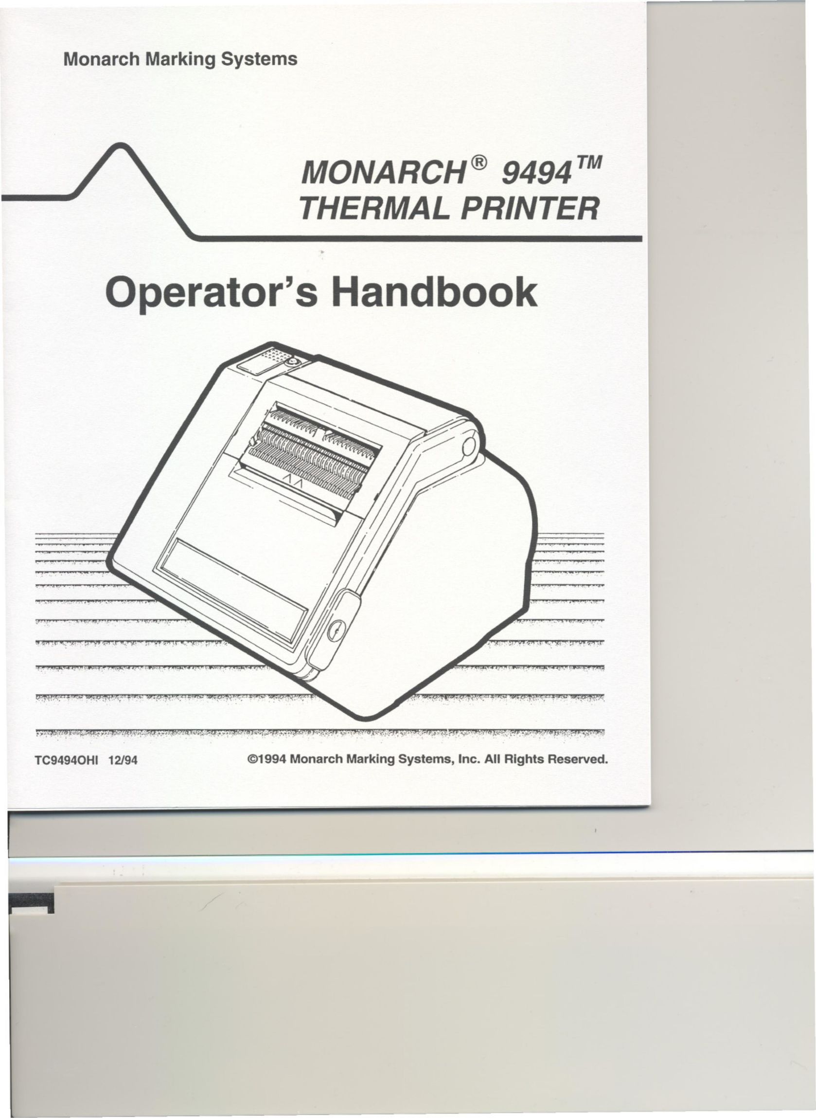 Monarch 9494 Printer User Manual