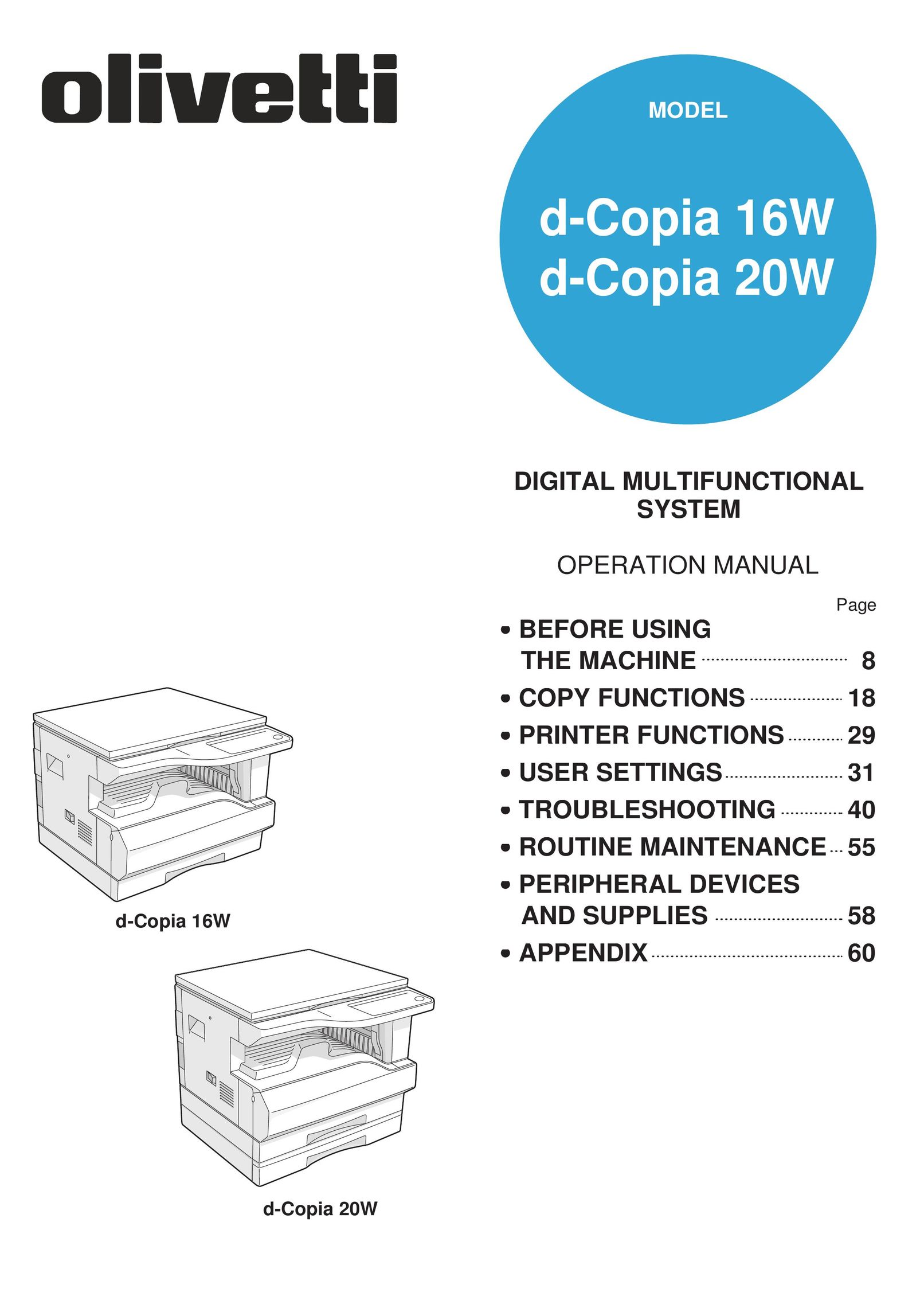 Olivetti 16W Printer User Manual