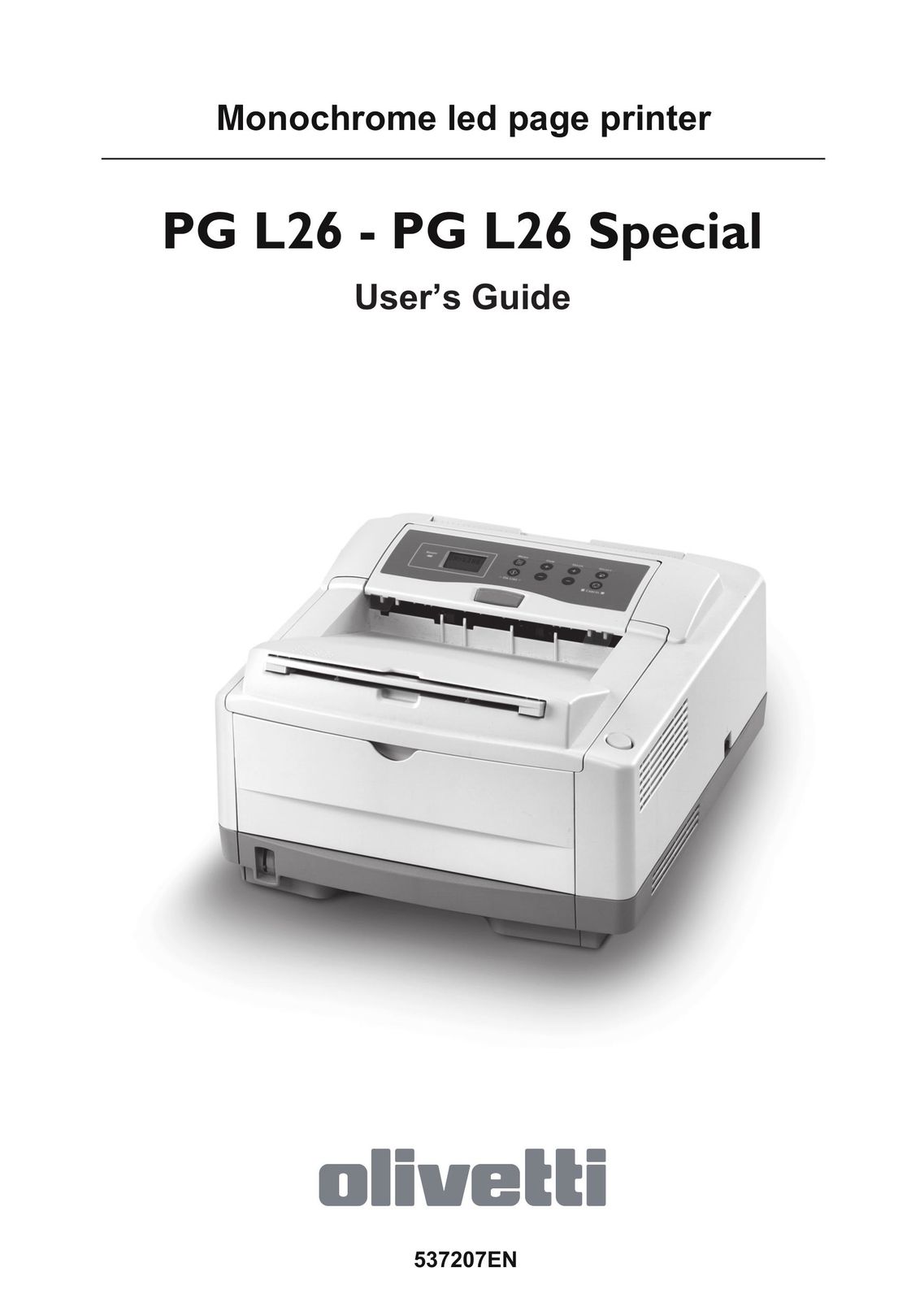 Olivetti PG L26 Special Printer User Manual