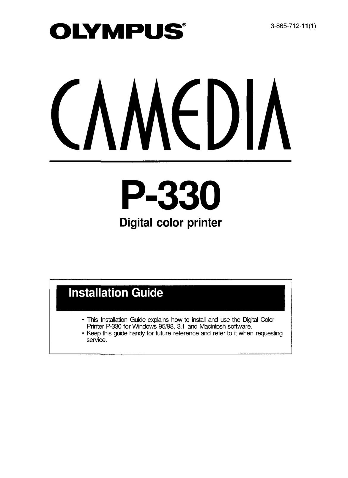 Olympus P-330 Printer User Manual