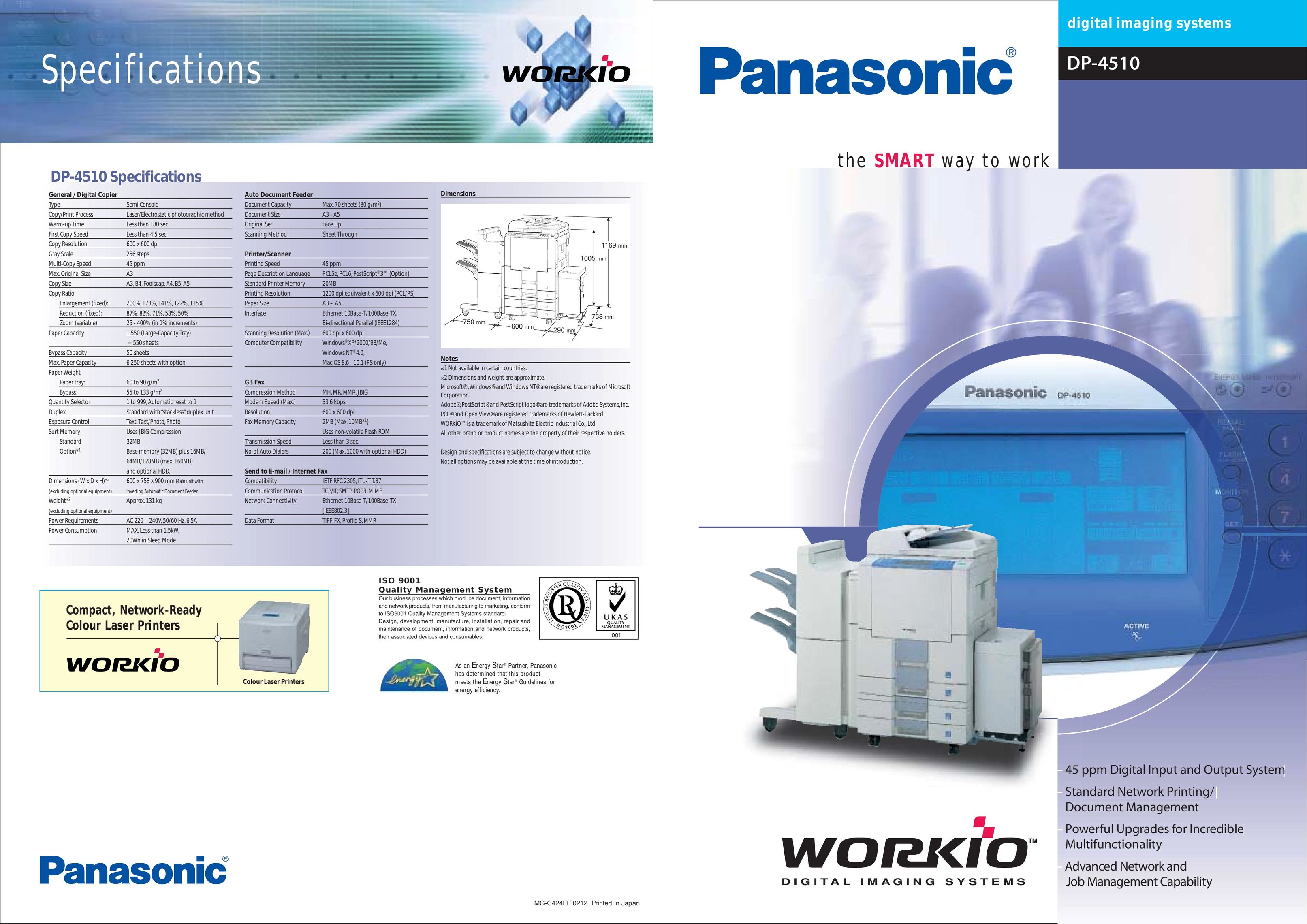 Panasonic DP-4510 Printer User Manual