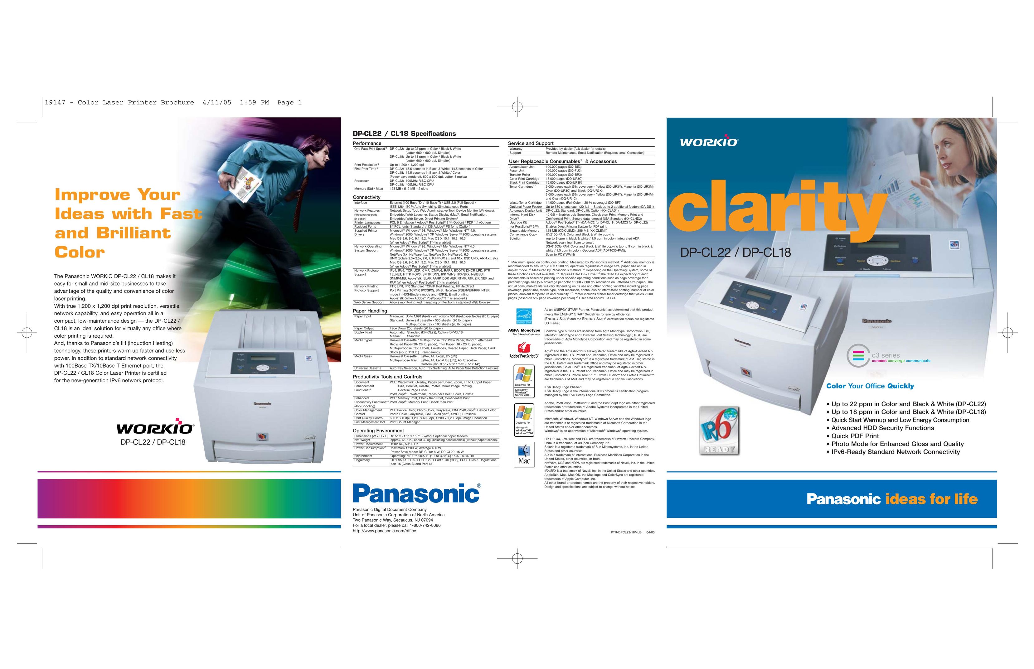Panasonic DP-CL18 Printer User Manual