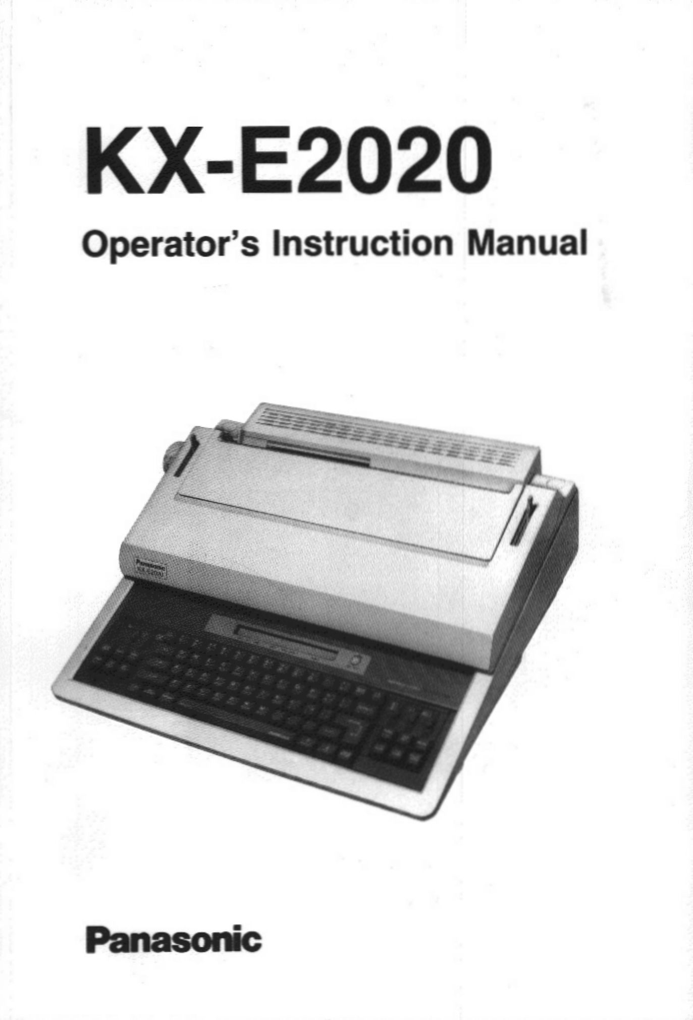 Panasonic KX-E2020 Printer User Manual