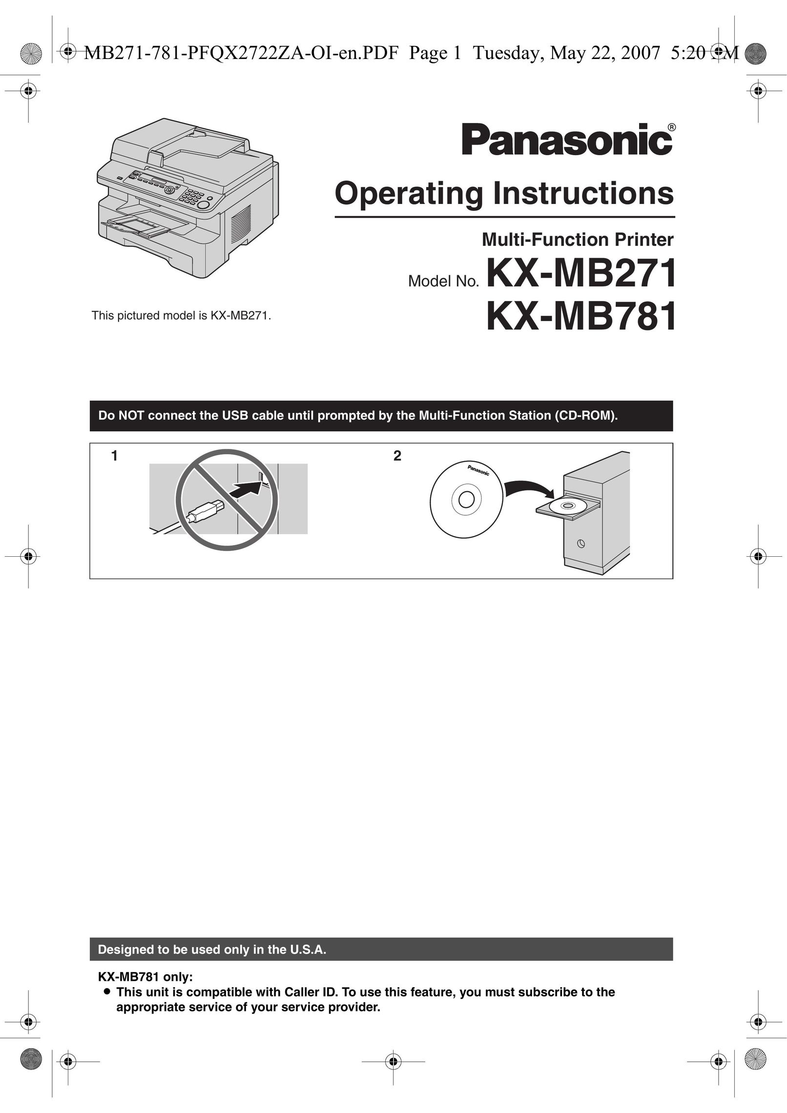 Panasonic KX-MB271 Printer User Manual