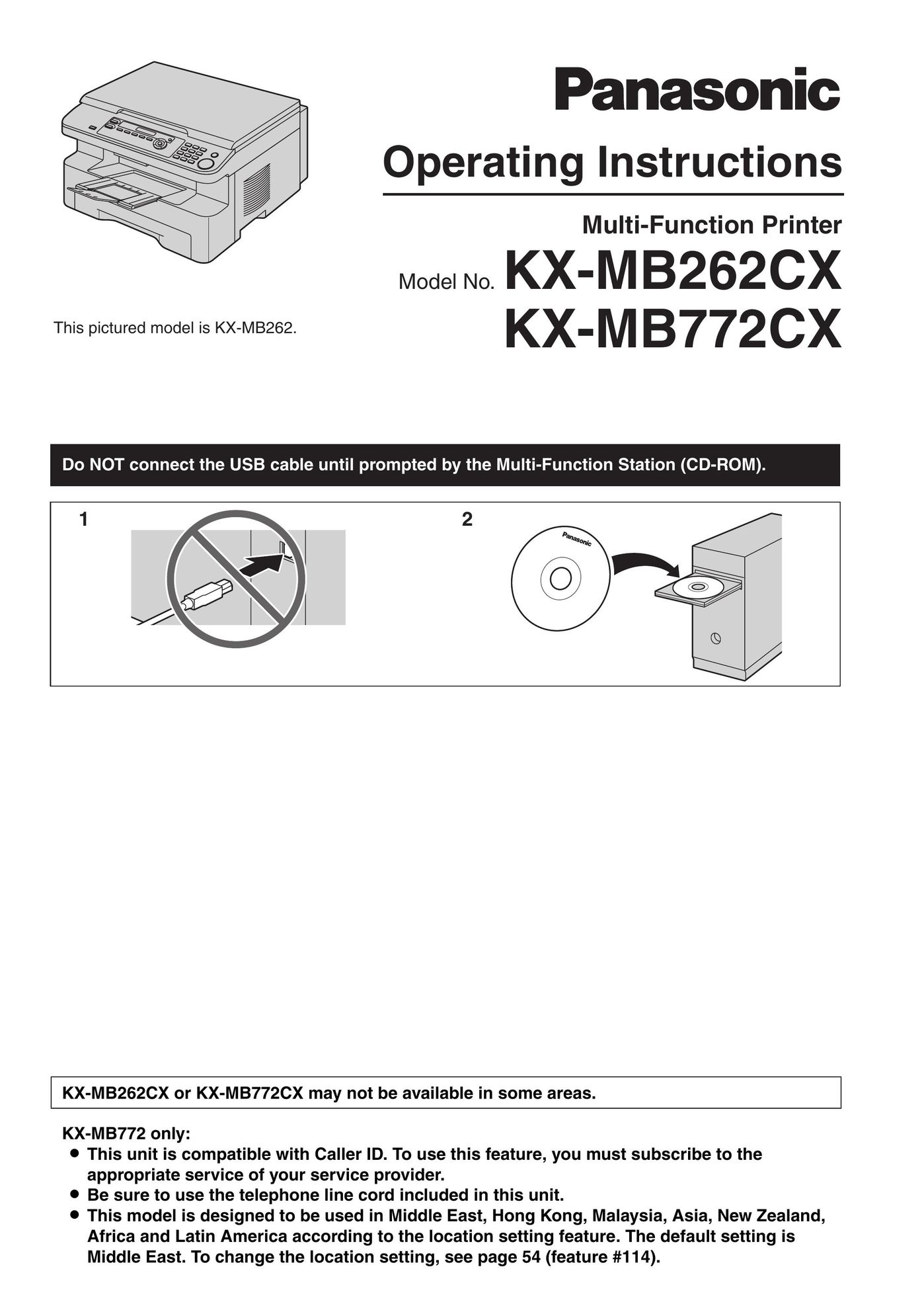 Panasonic KX-MB772CX Printer User Manual