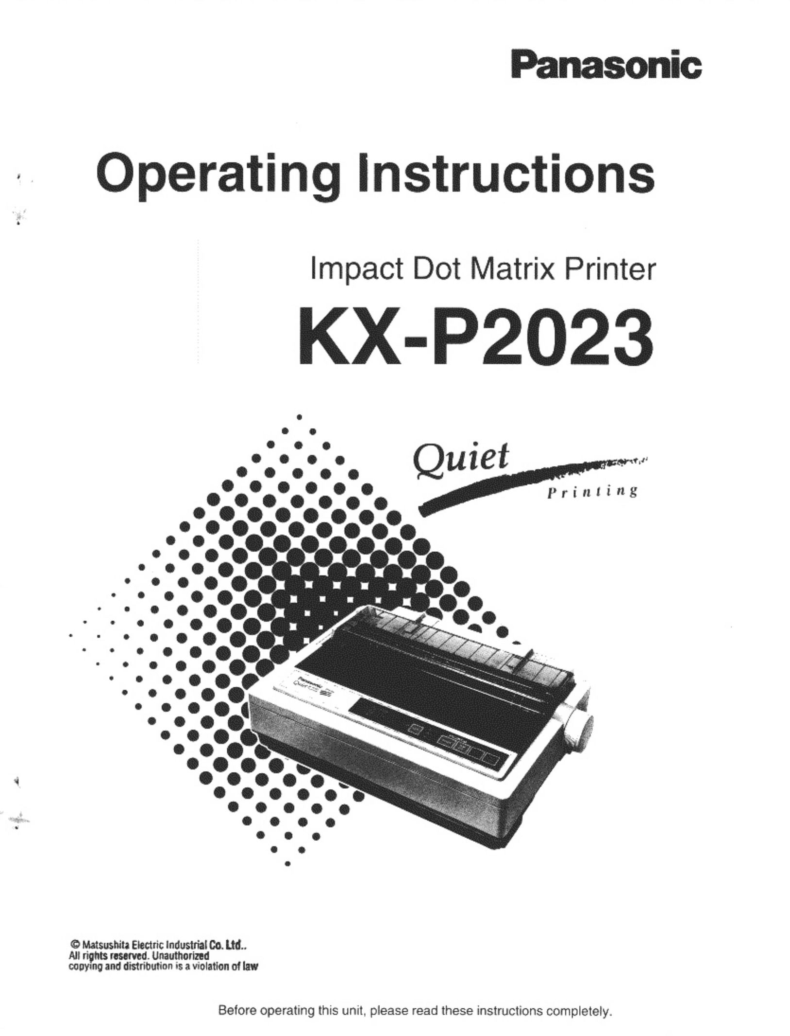 Panasonic KX-P2023 Printer User Manual
